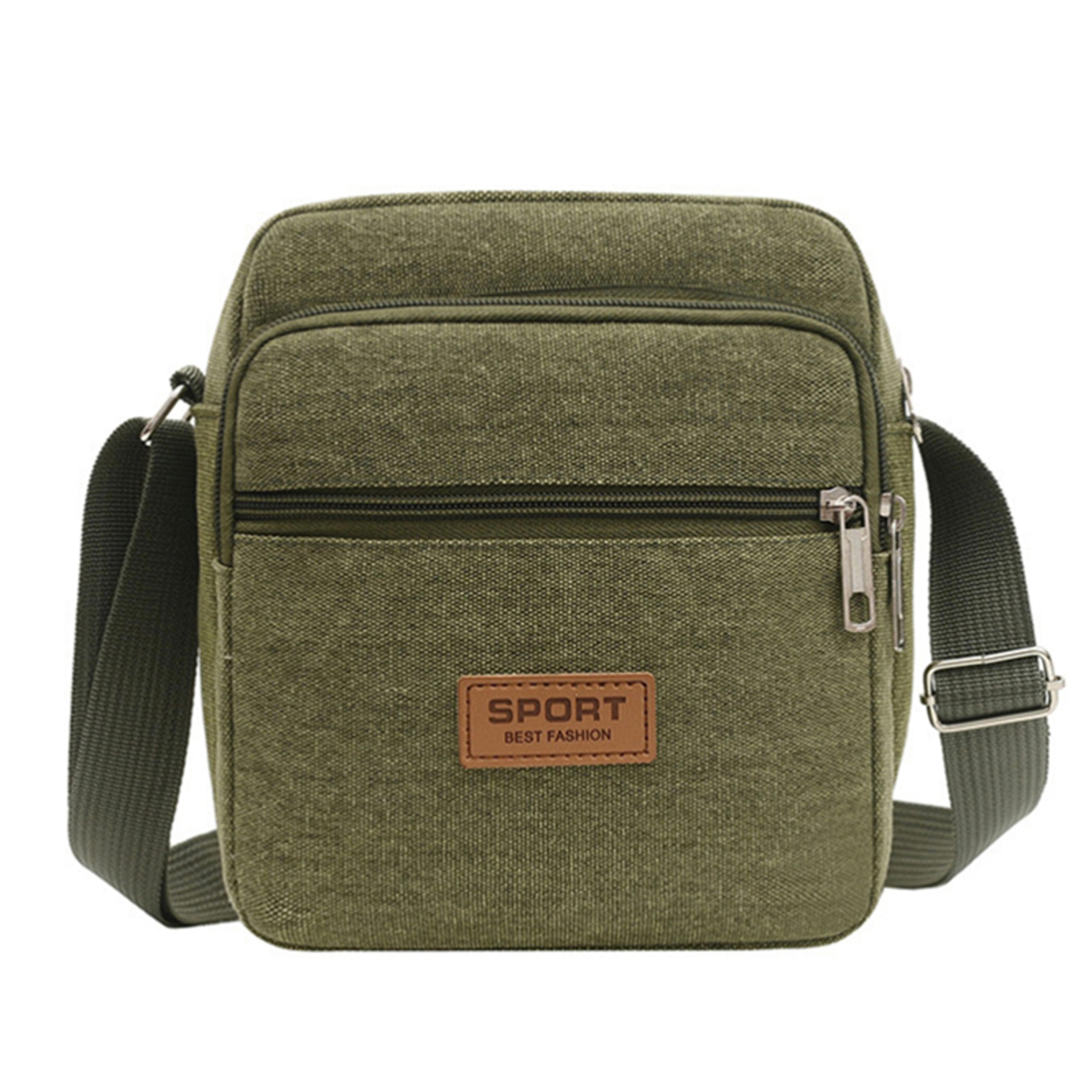 men canvas crossbody bag large capacity business messenger shoulder bag