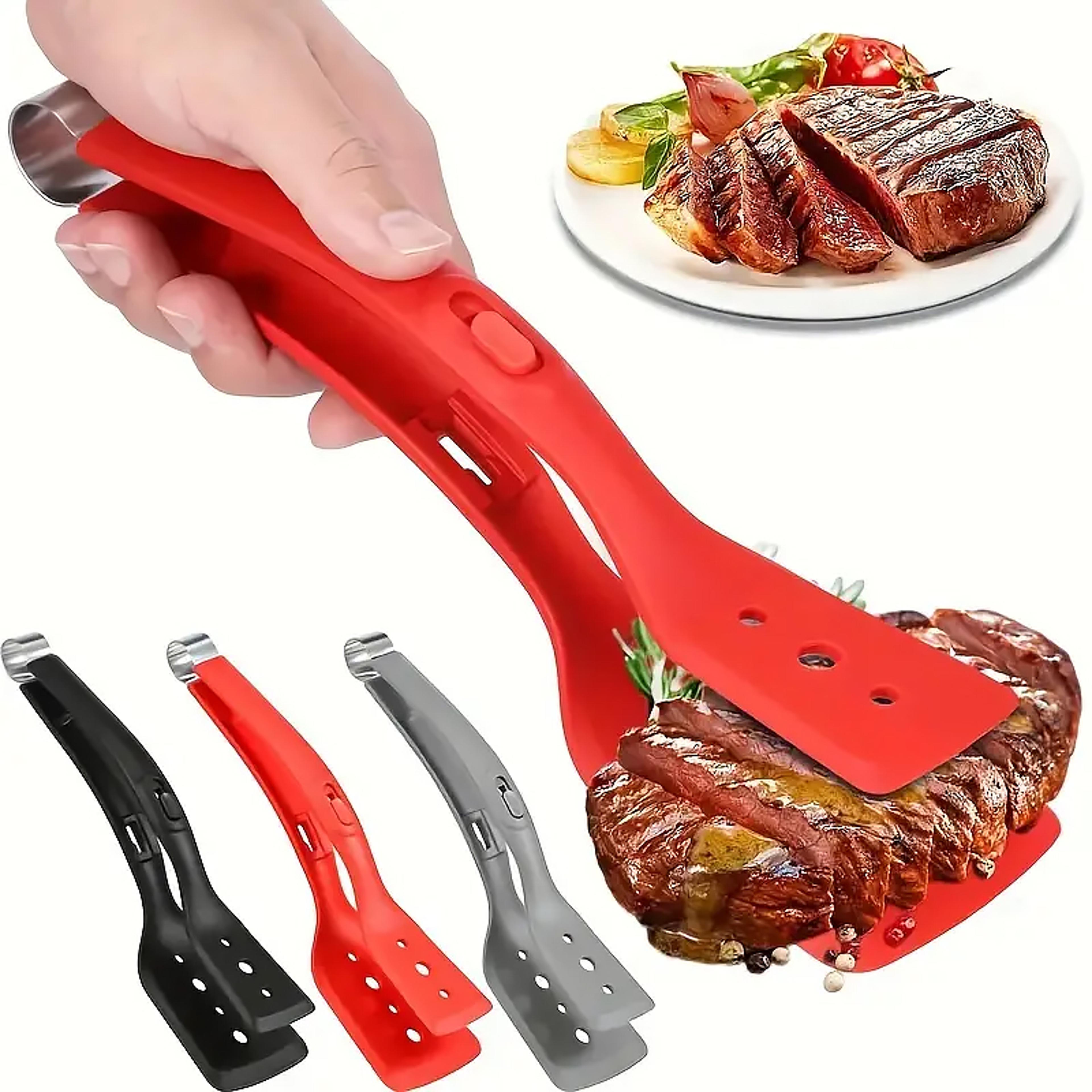 wide mouth silicone kitchen tongs non stick spatula for eggs pancakes steak and bbq