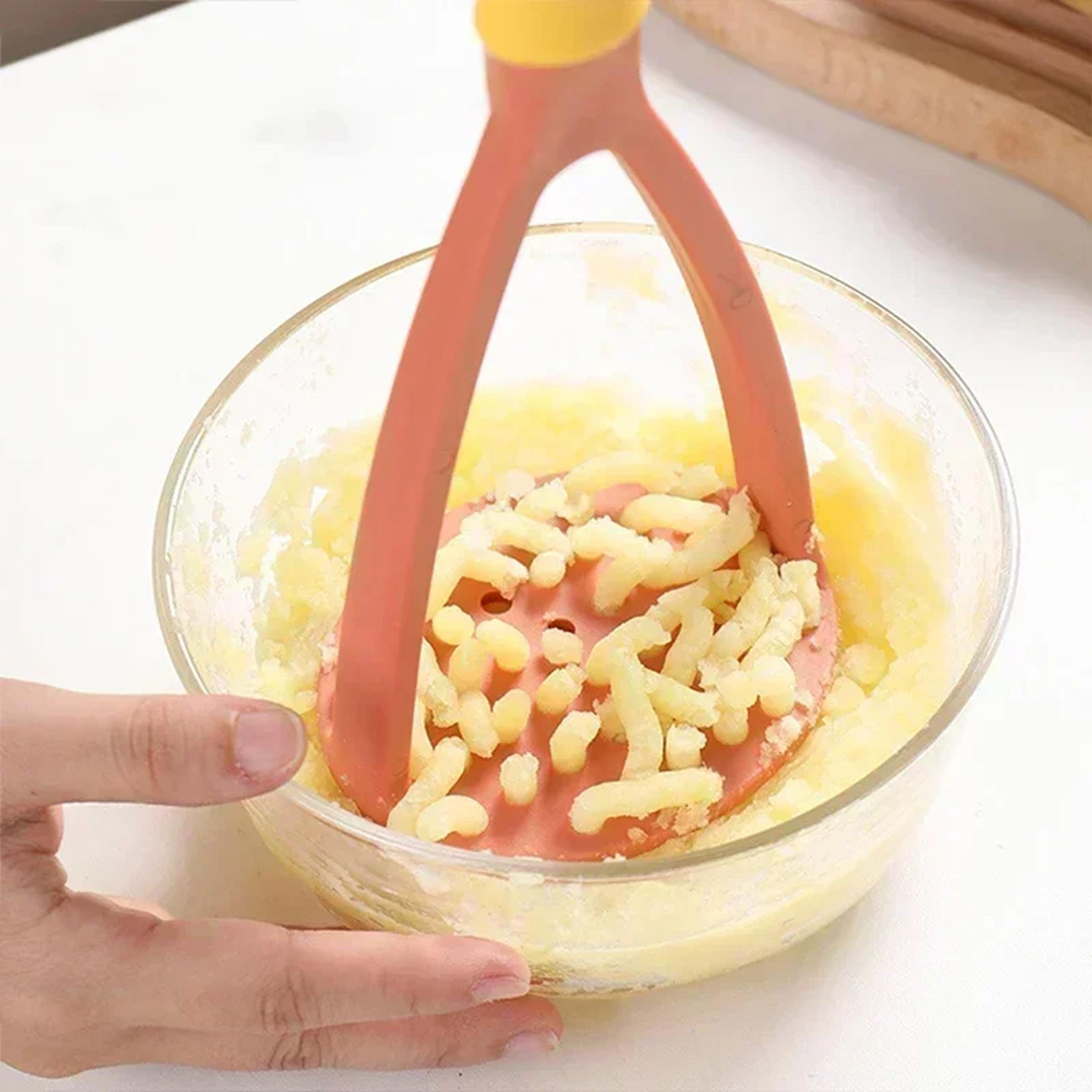 easy grip plastic potato masher and garlic press kitchen tool