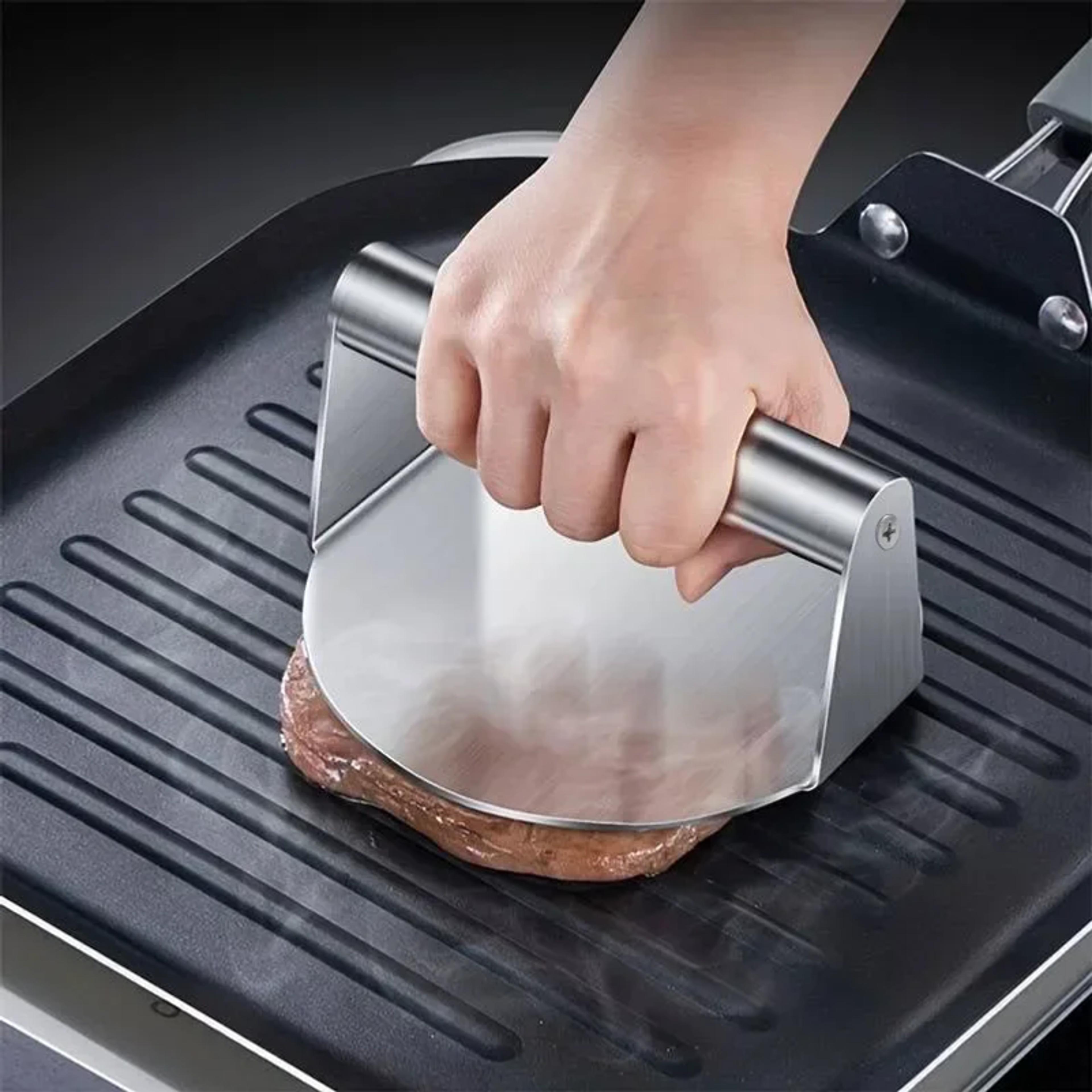 stainless steel smash burger press for crispy hamburger patties