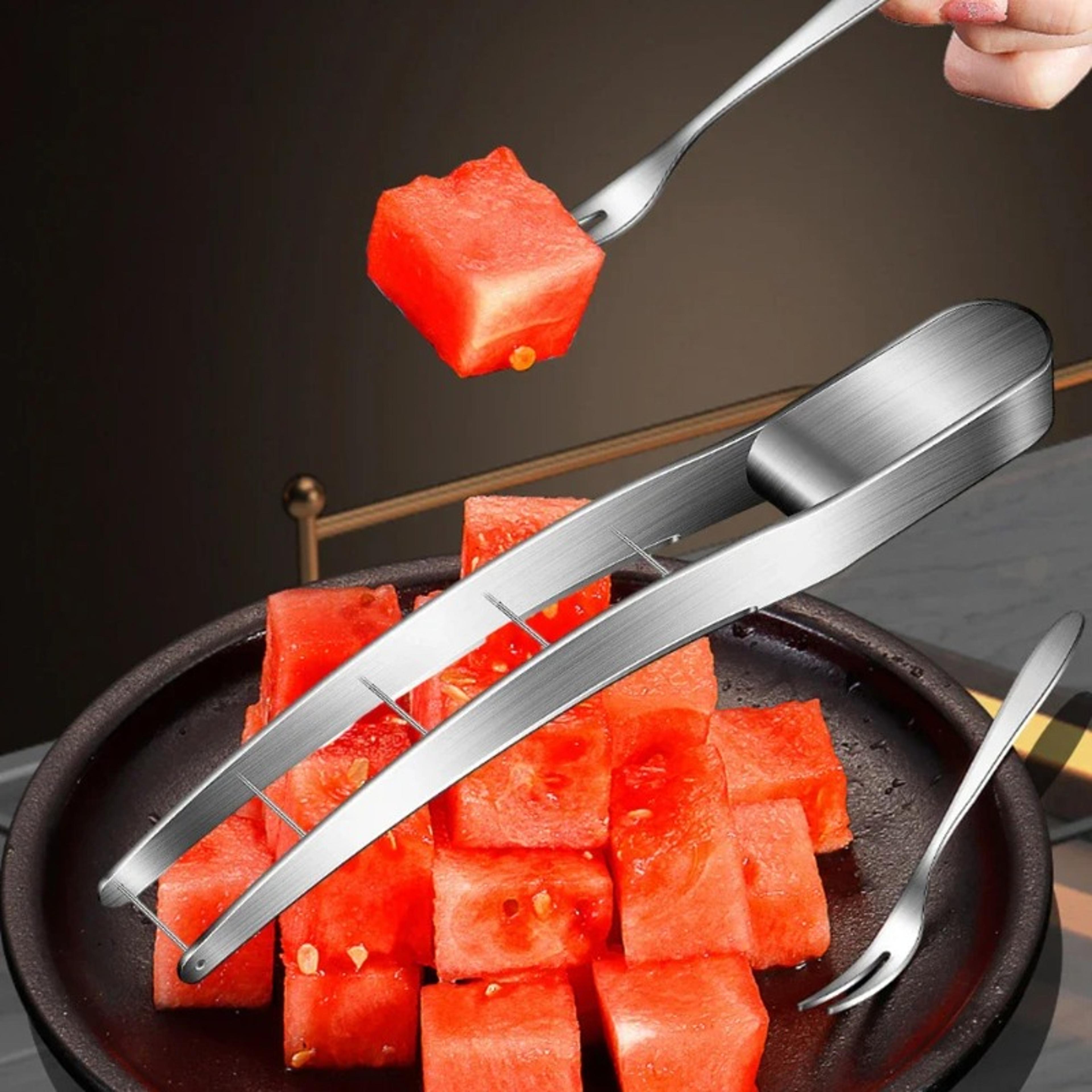 watermelon slicer cube cutter with 6 fruit forks