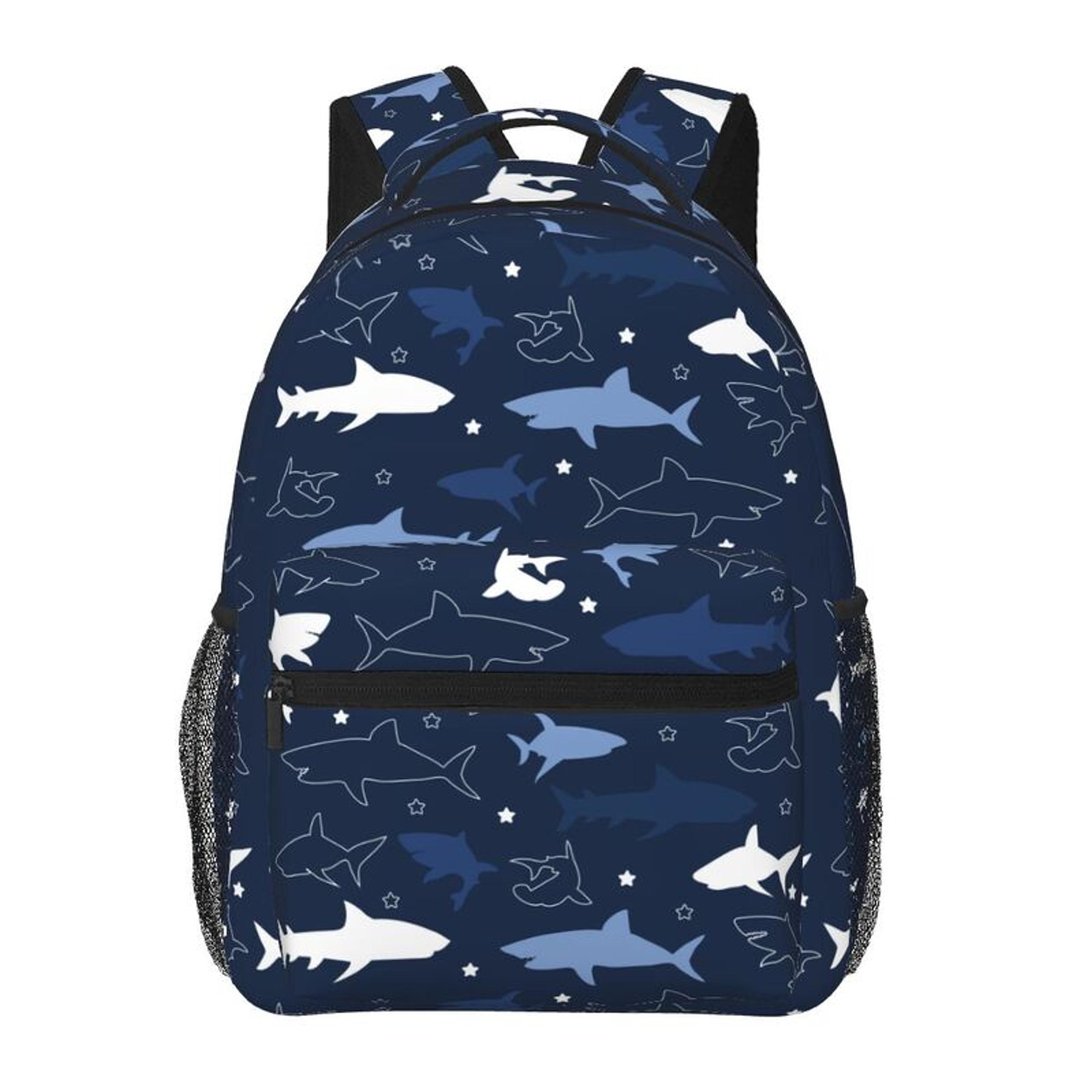 cartoon shark laptop backpack for school and travel