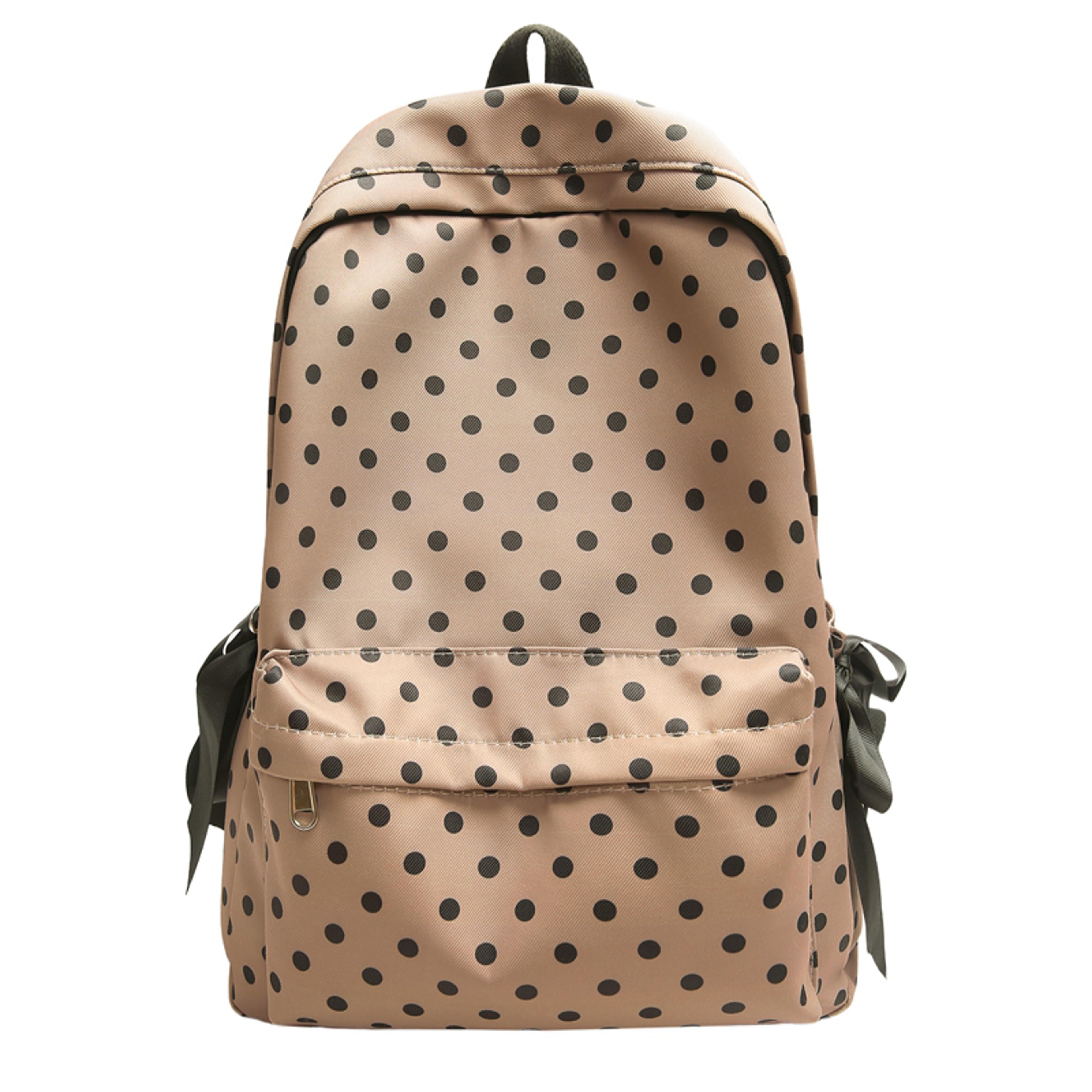 coquette polka dot bow backpack large capacity nylon school bag