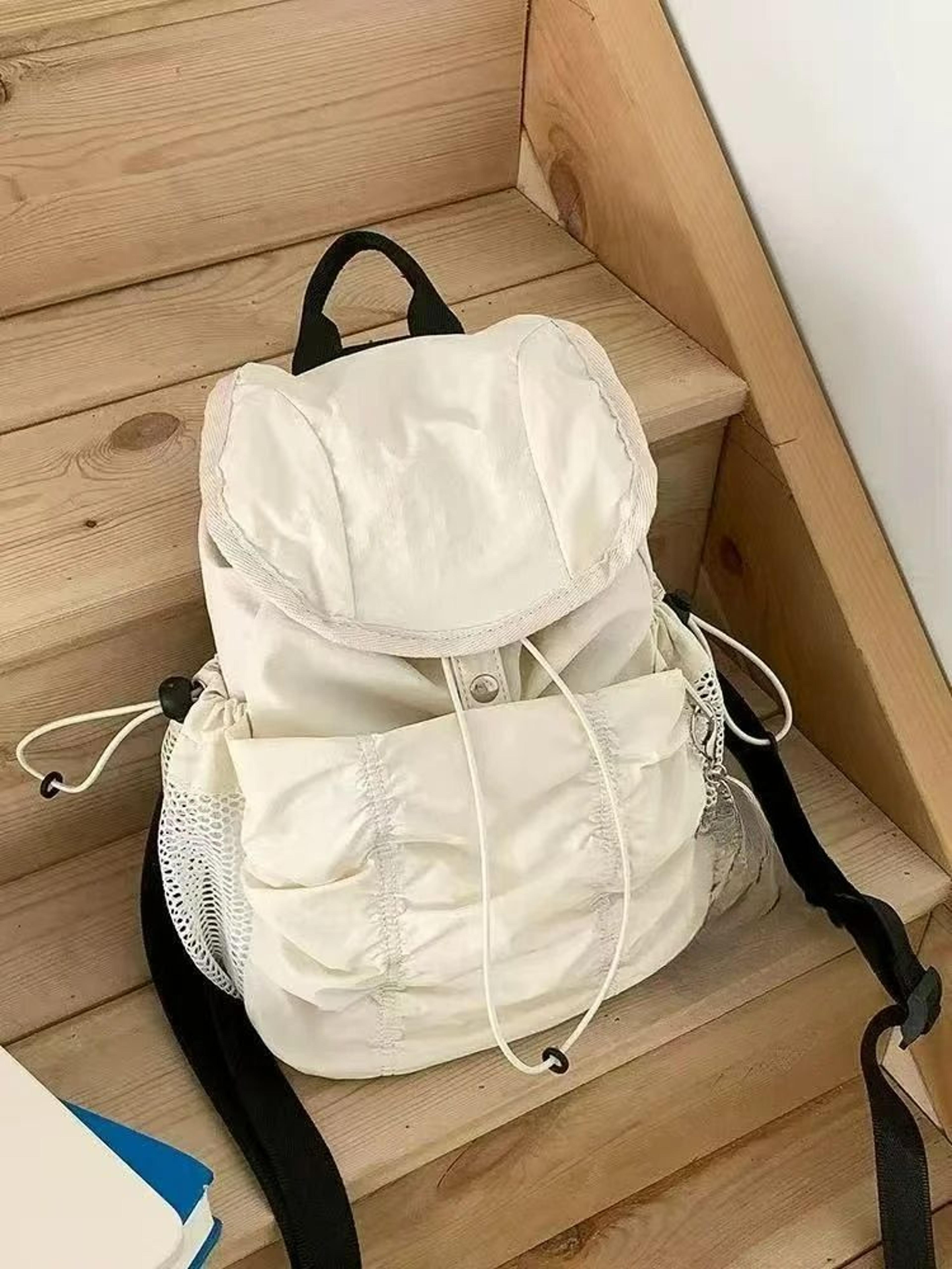 korean pleated large capacity backpack for women