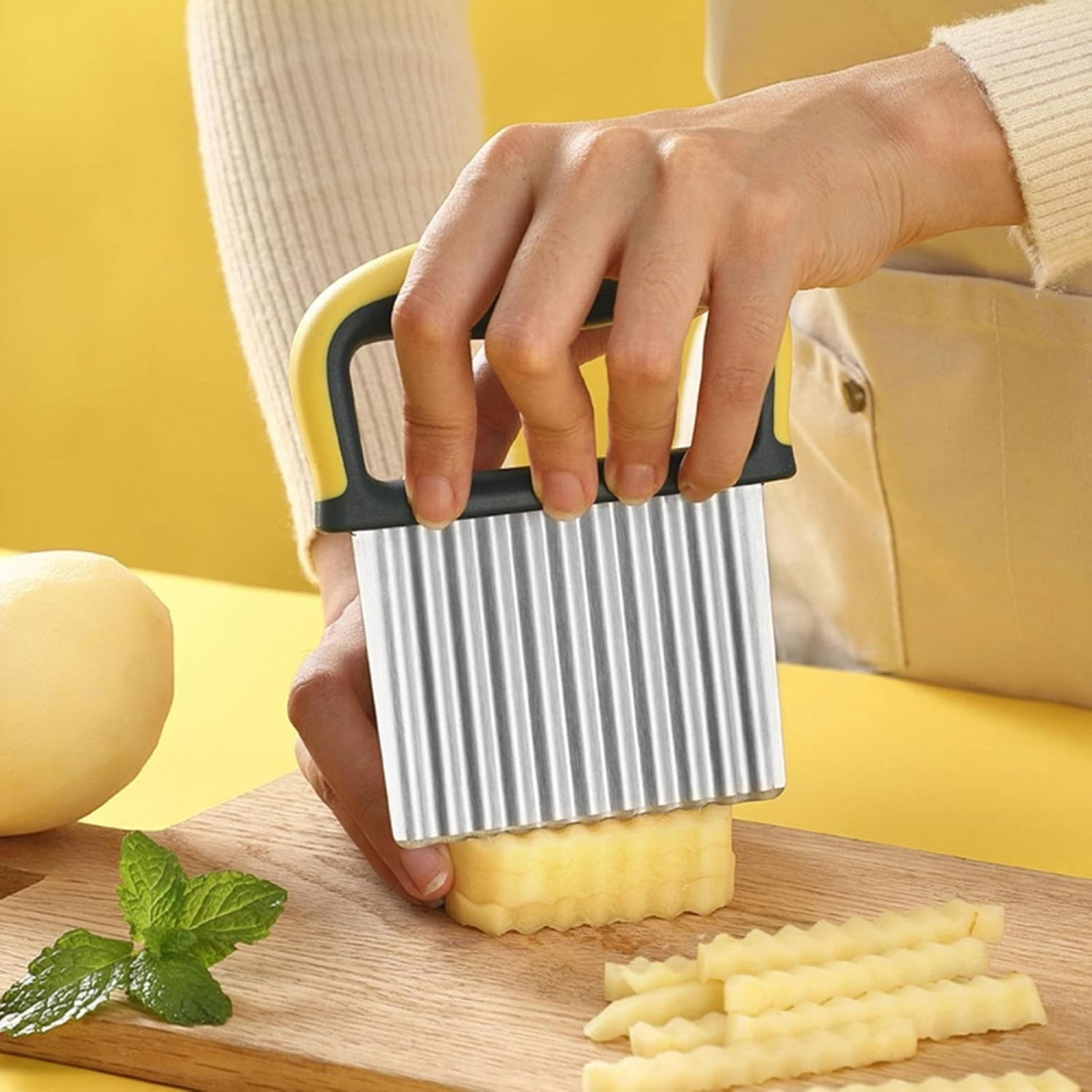 stainless steel crinkle cutter and wavy vegetable cutter for fries, salads and garnishes