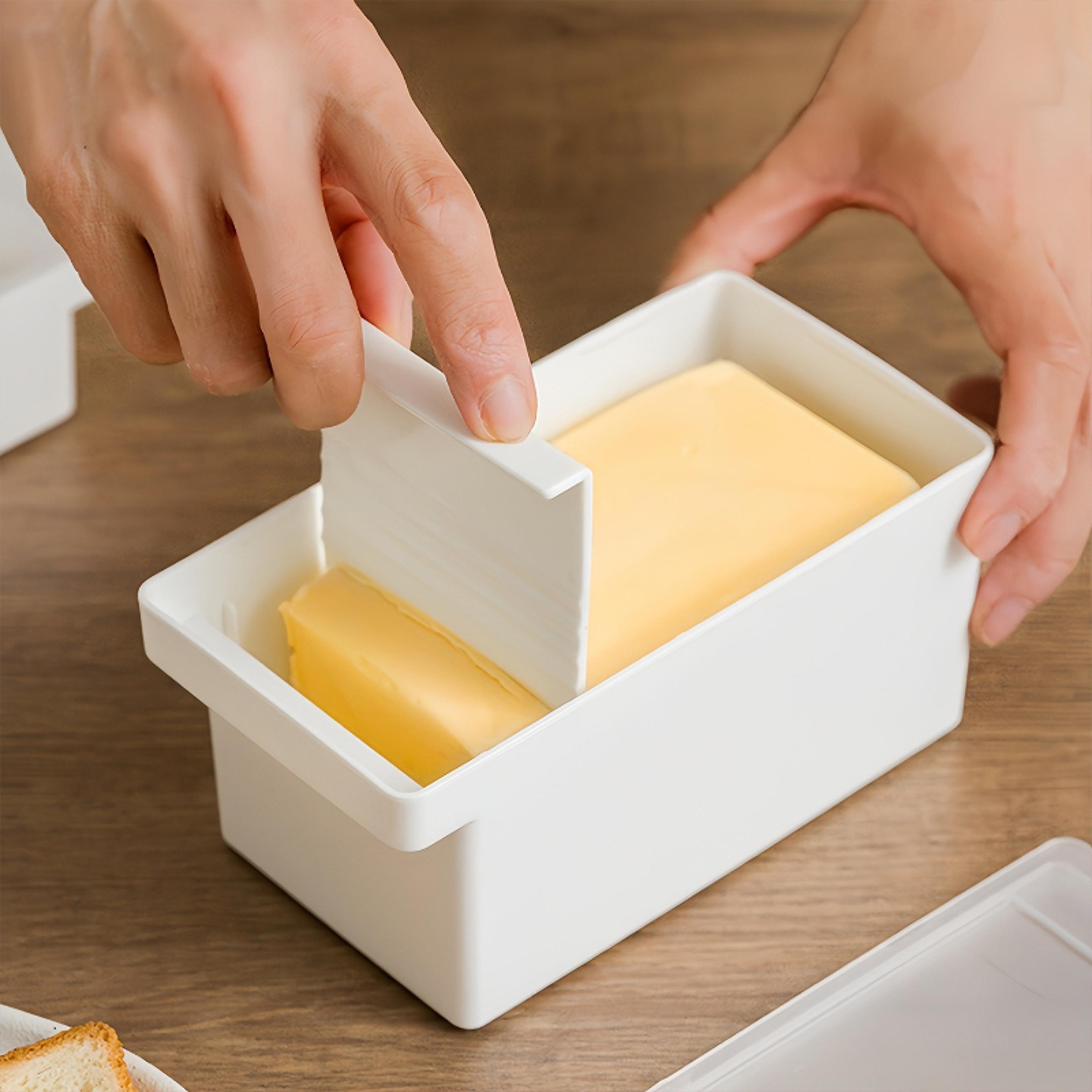 freshslice butter storage box with cutter and sealed cheese container