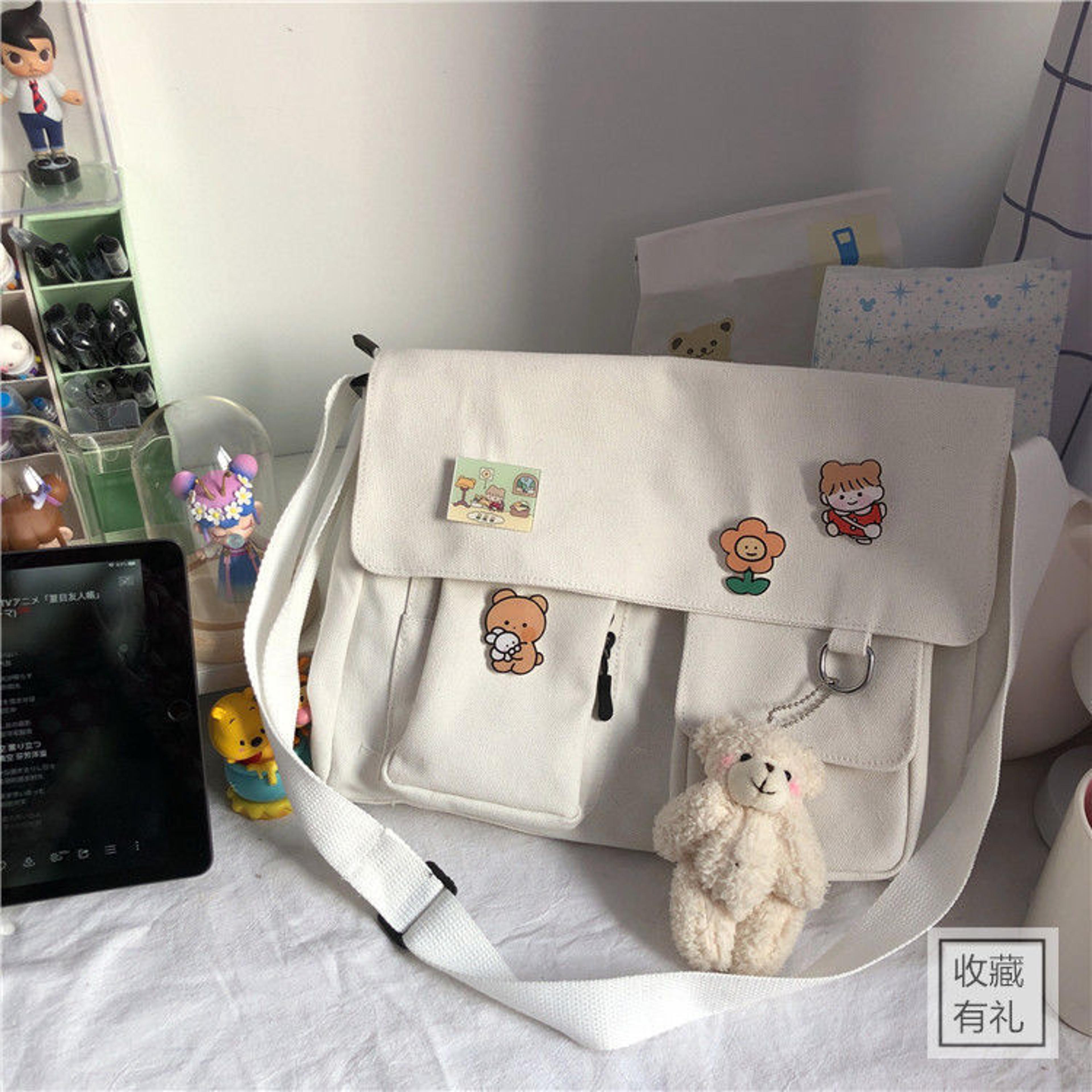 casual printed canvas messenger bag for women