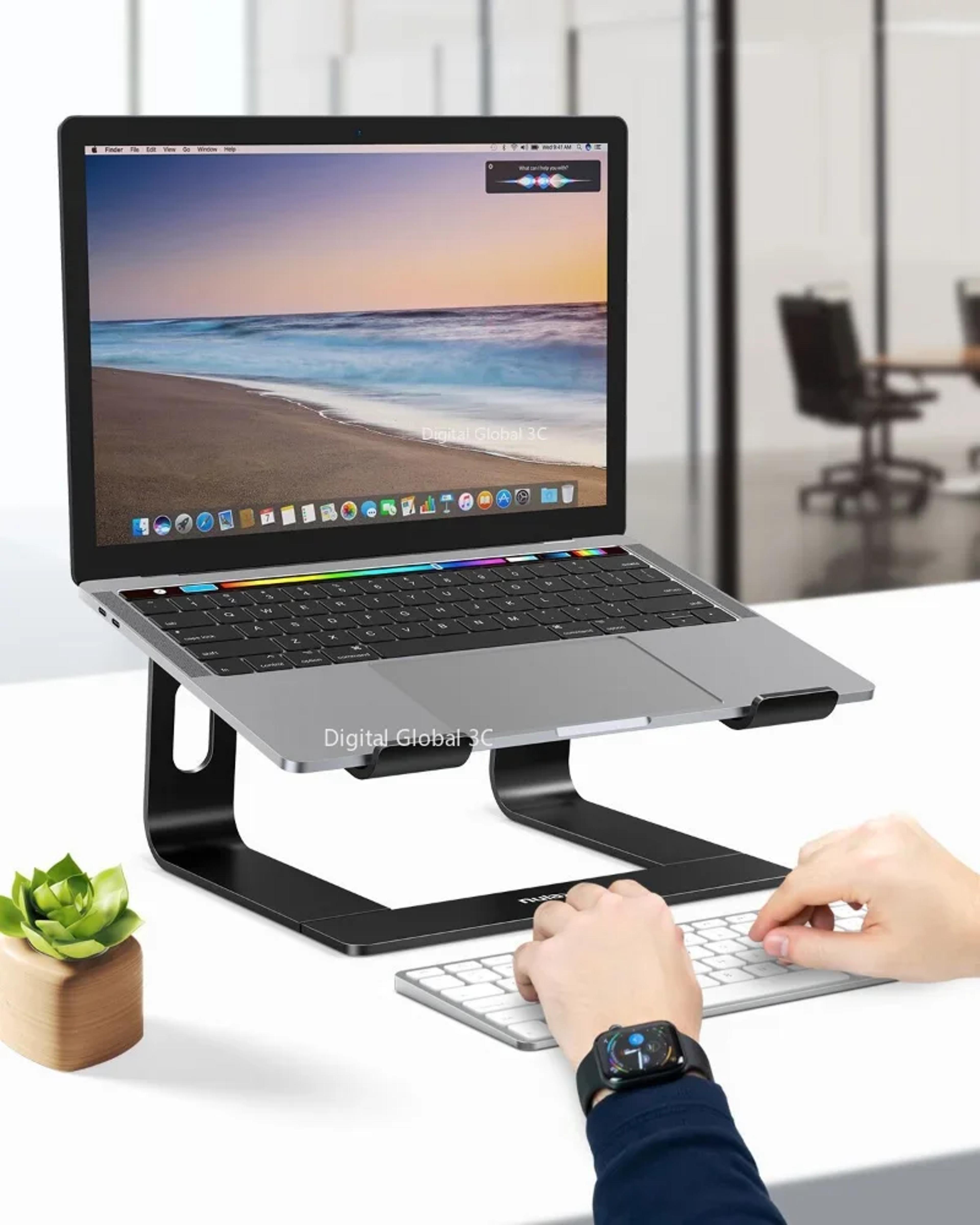 space saving aluminum vertical laptop stand for macbook and notebook