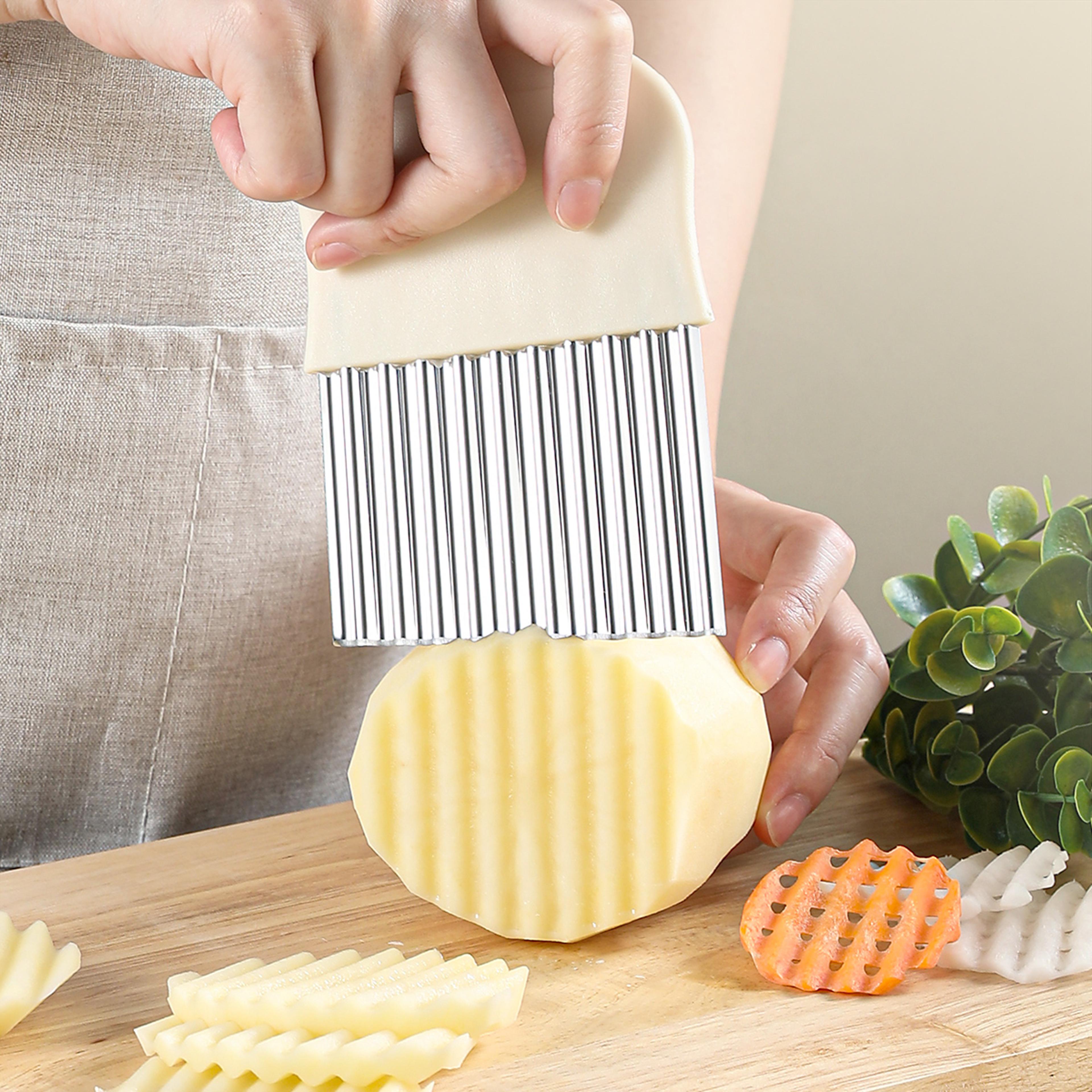 stainless steel crinkle cutter wavy knife and potato slicer