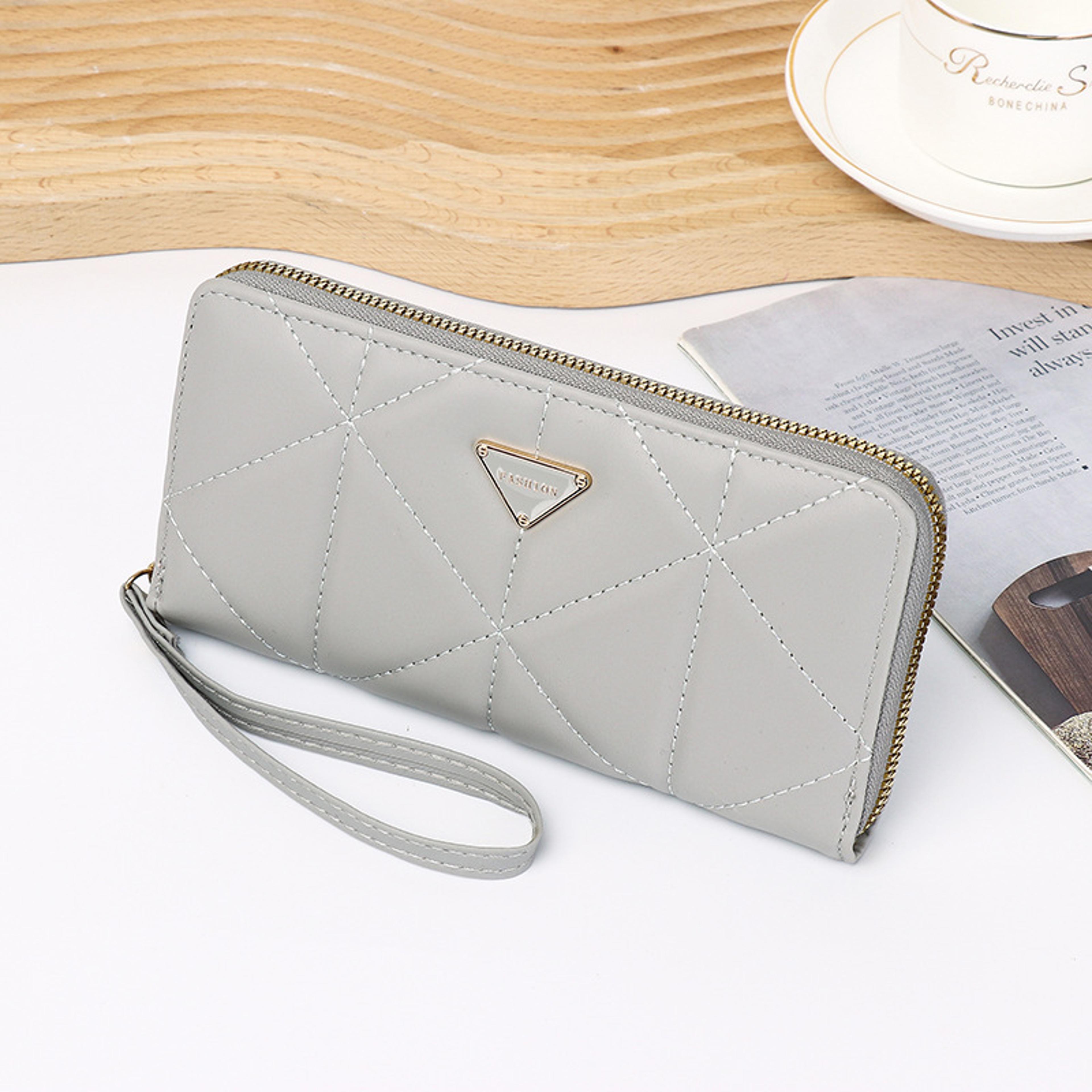 quilted large capacity women clutch wallet phone purse