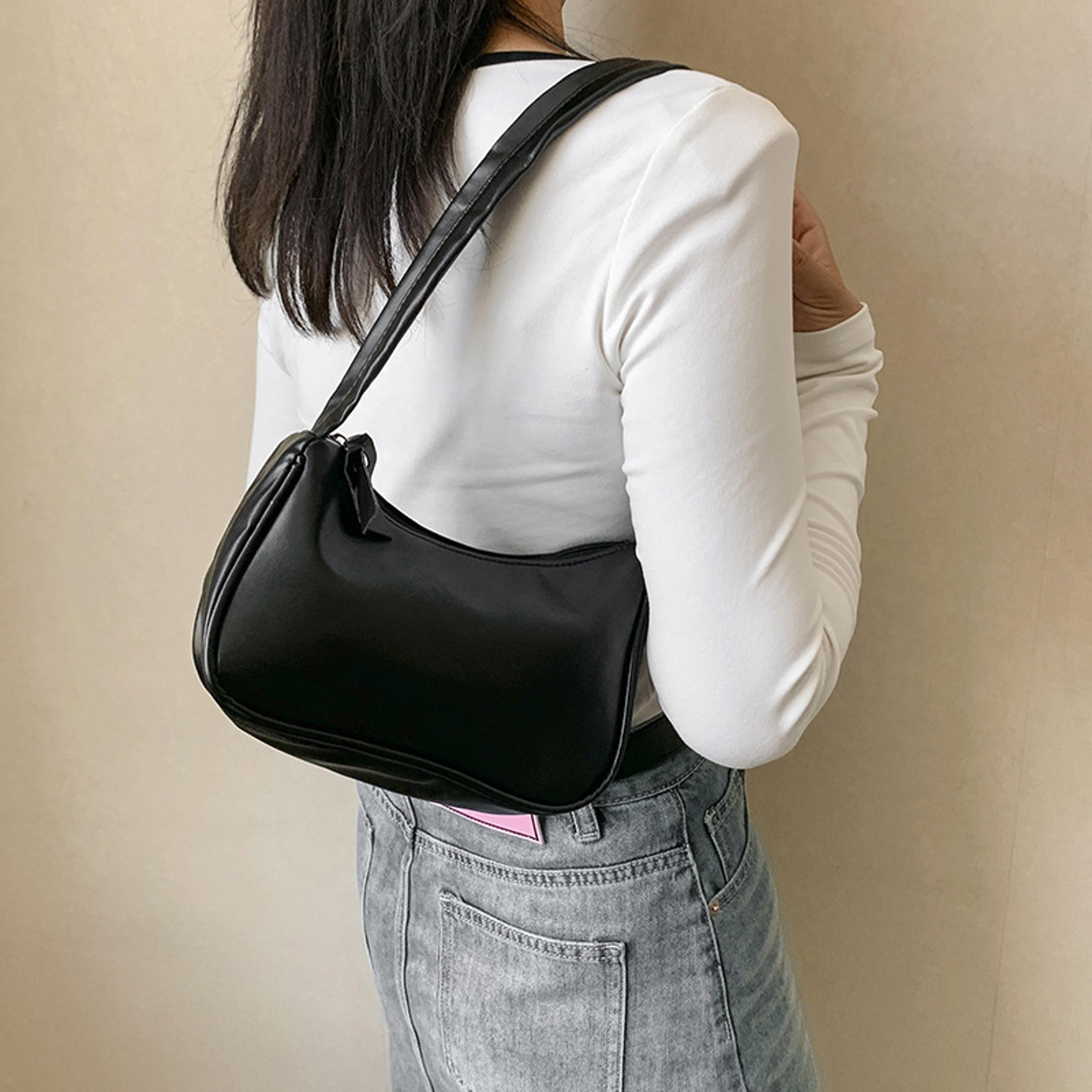 retro soft pu leather underarm shoulder bag for women