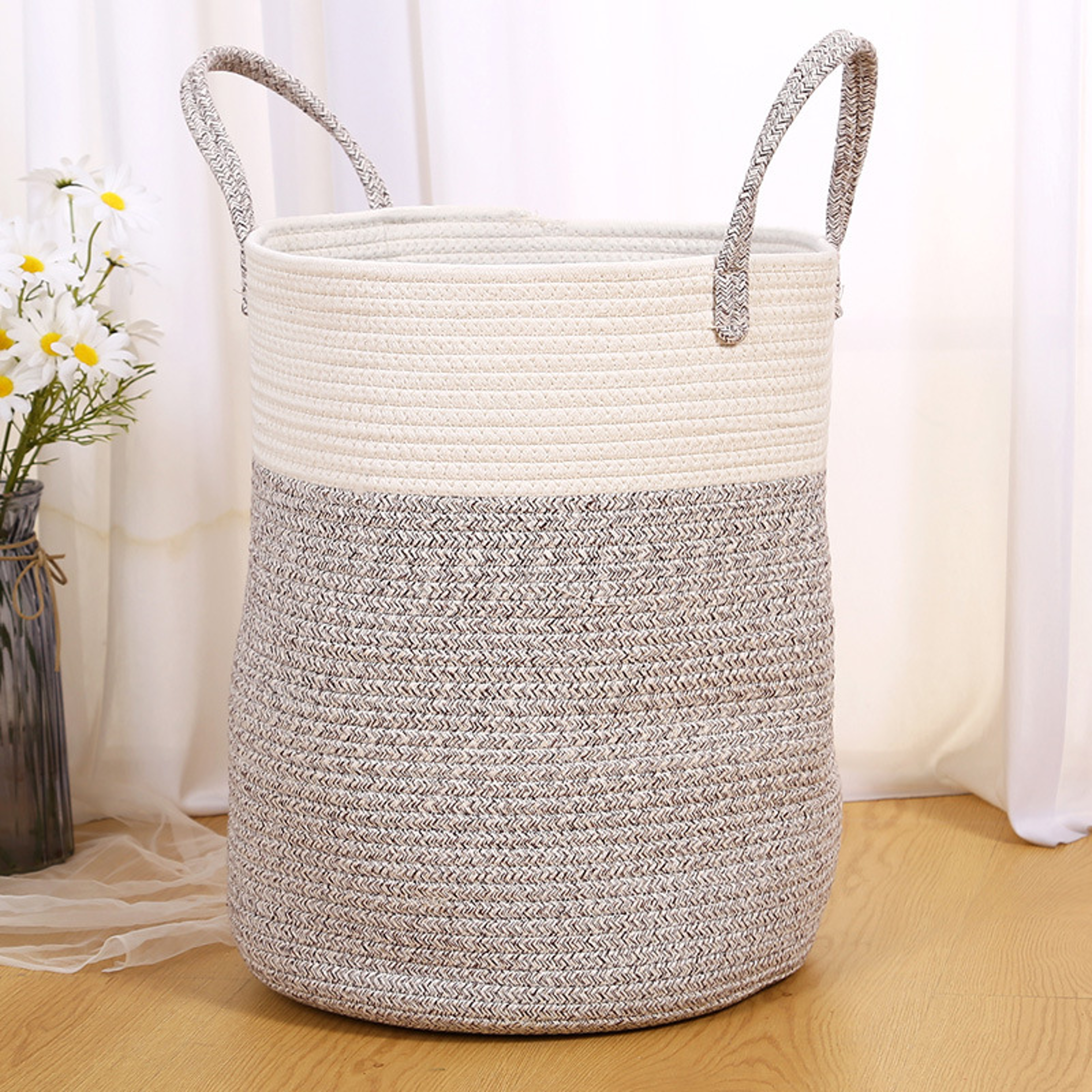 cotton rope laundry basket woven toy and home storage basket