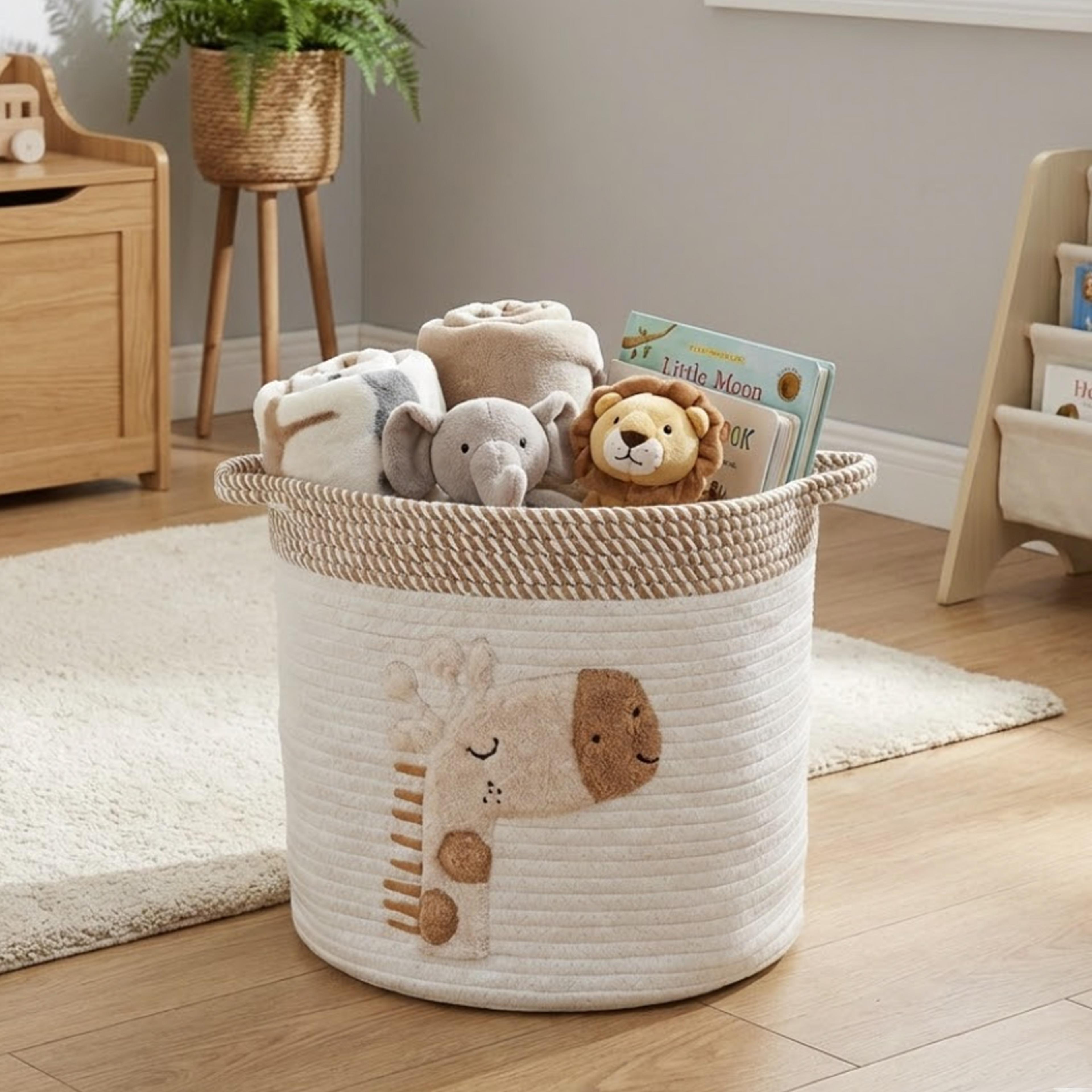 giraffe cotton rope toy basket nursery storage basket and kids laundry hamper