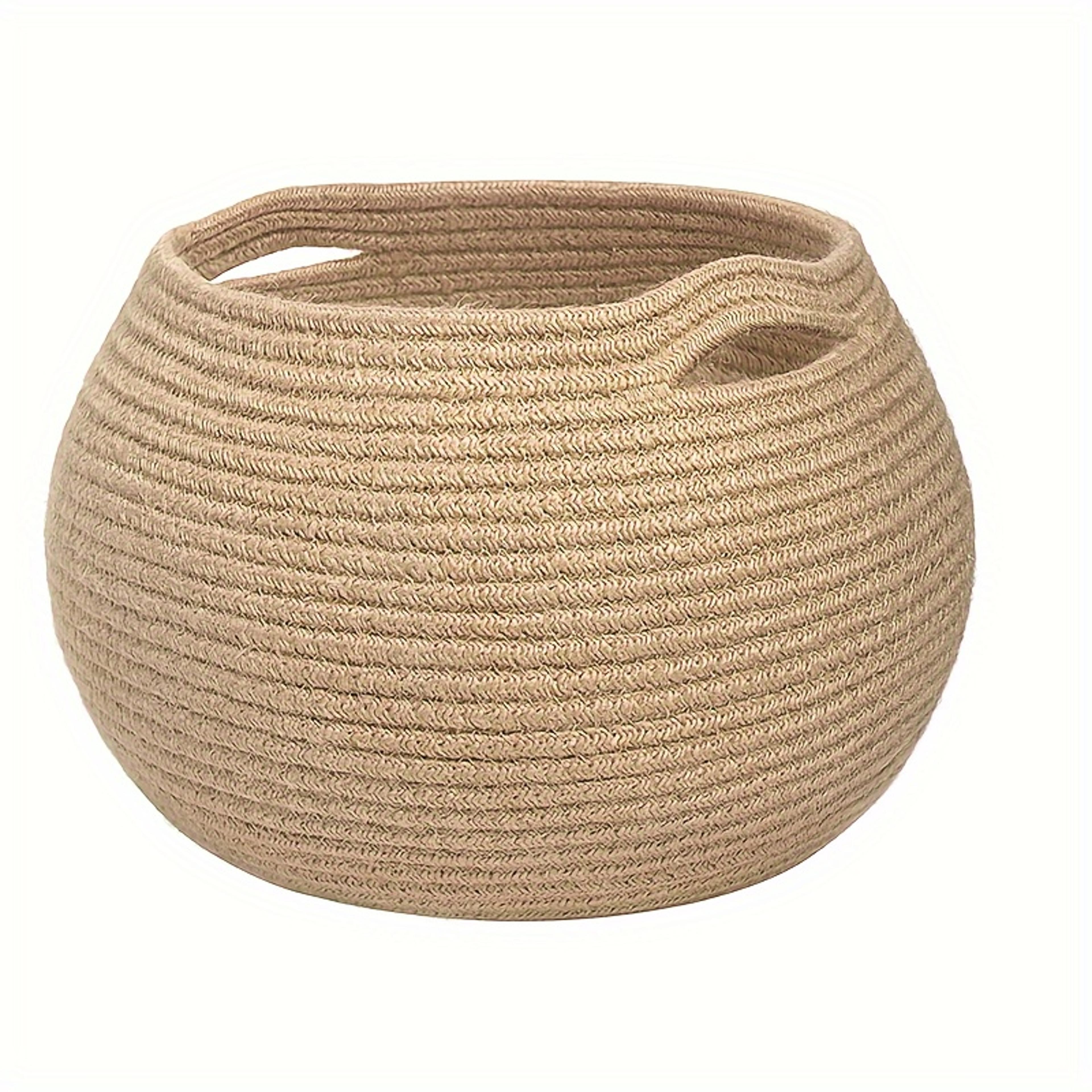 foldable cotton rope laundry basket with handles for clothes toys and home storage