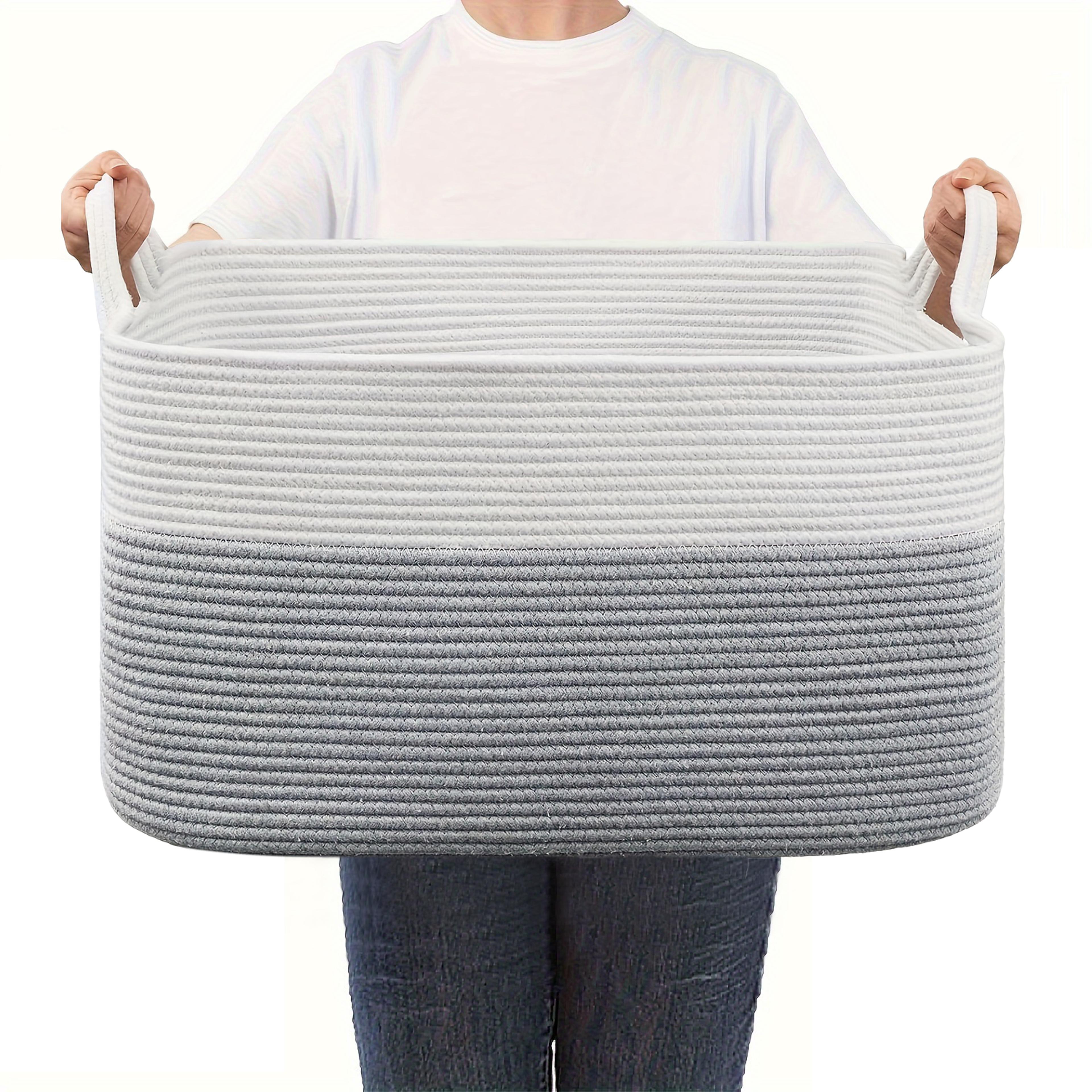 cotton rope storage basket woven cube shelf organizer for home