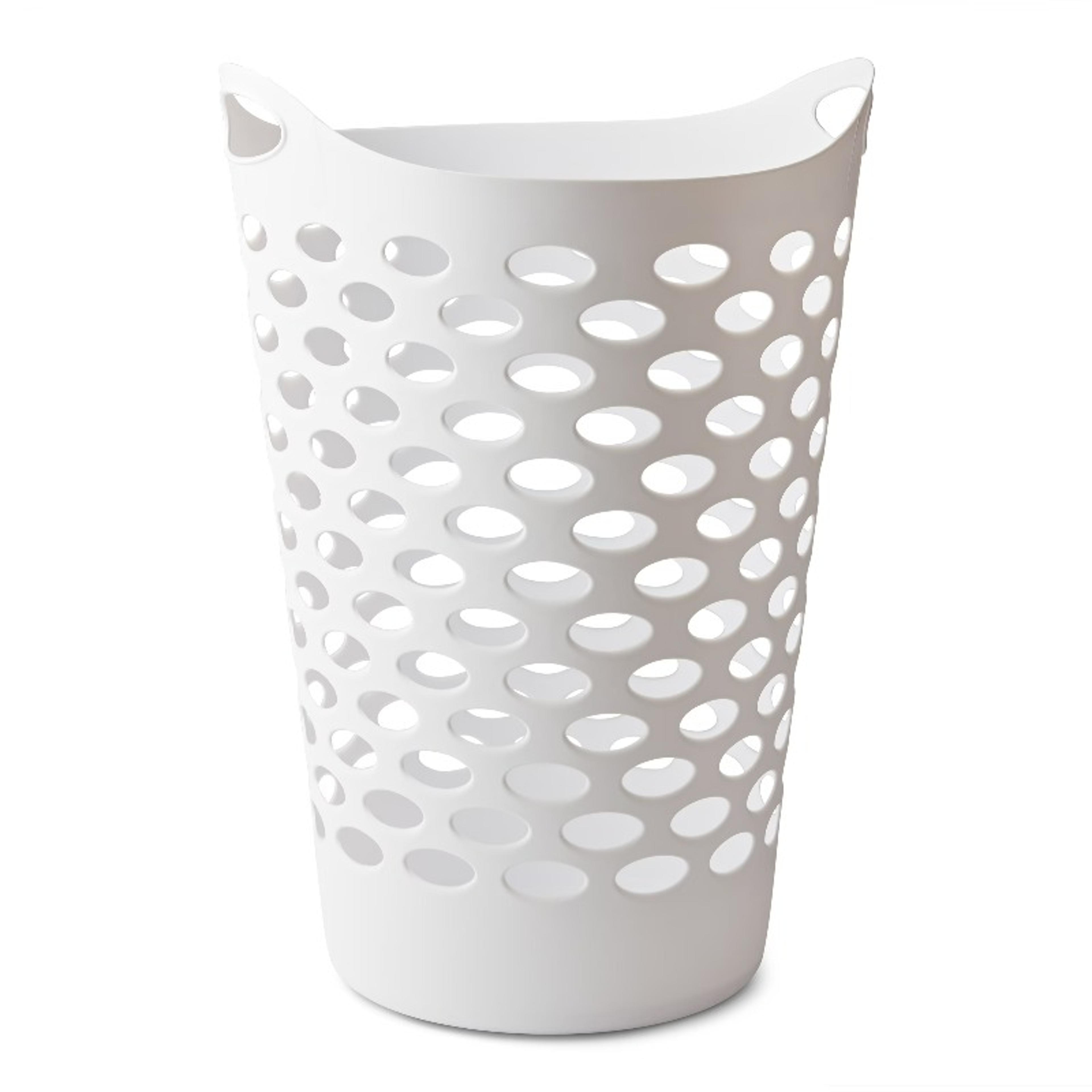 round plastic laundry hamper with handles