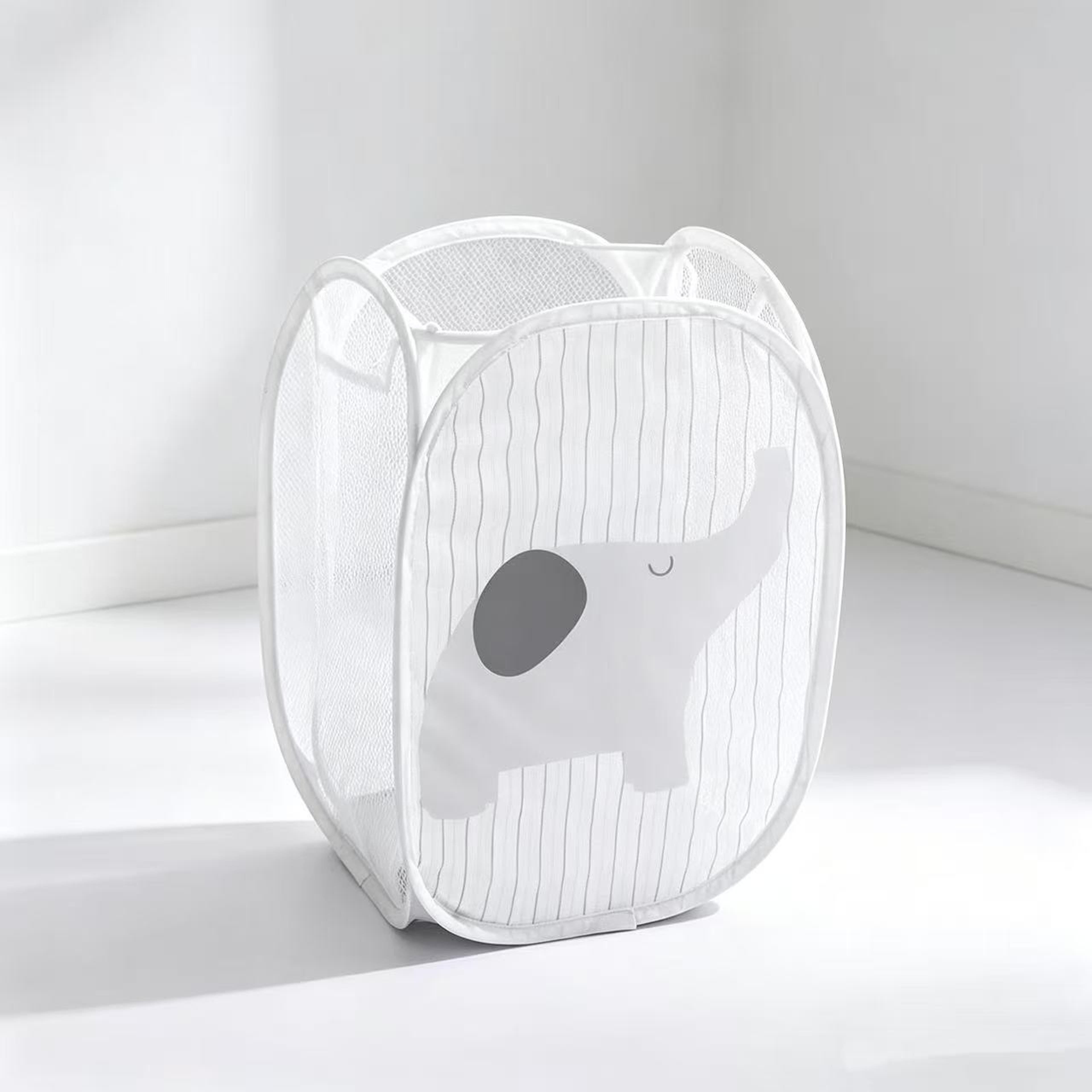cute foldable mesh laundry basket breathable collapsible clothes hamper