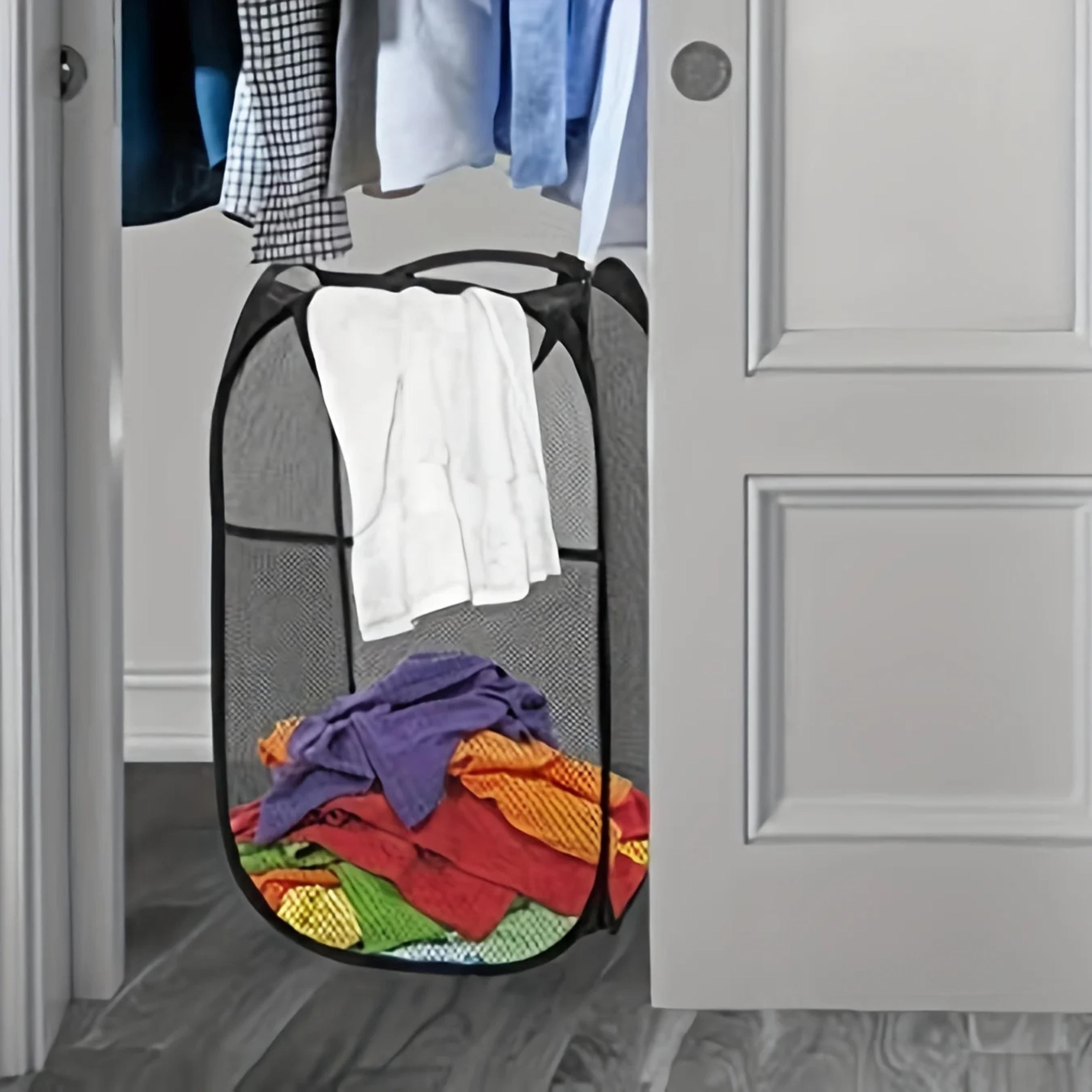 collapsible laundry hamper with handles portable mesh laundry basket