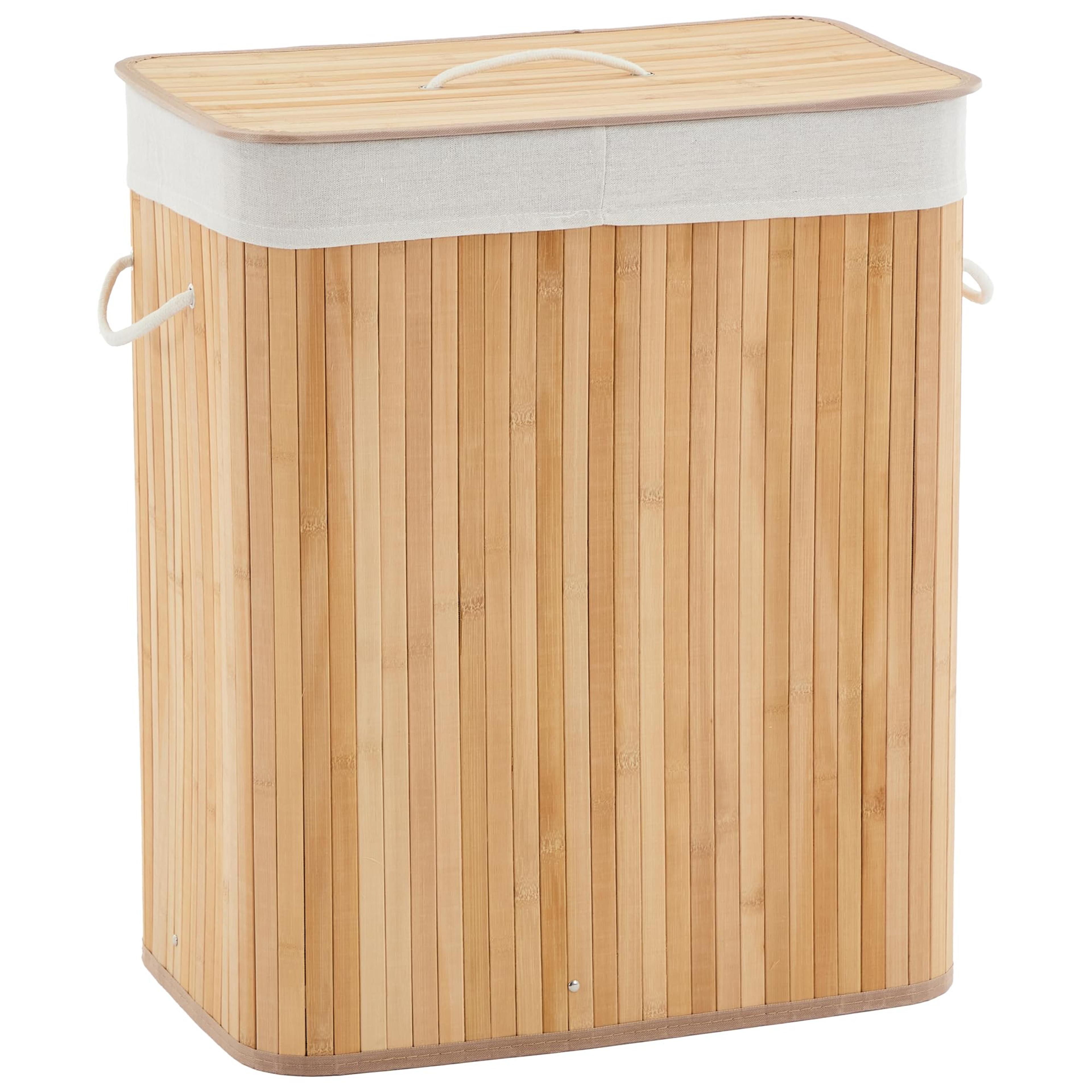 bamboo laundry hamper with lid and 4 section laundry sorter