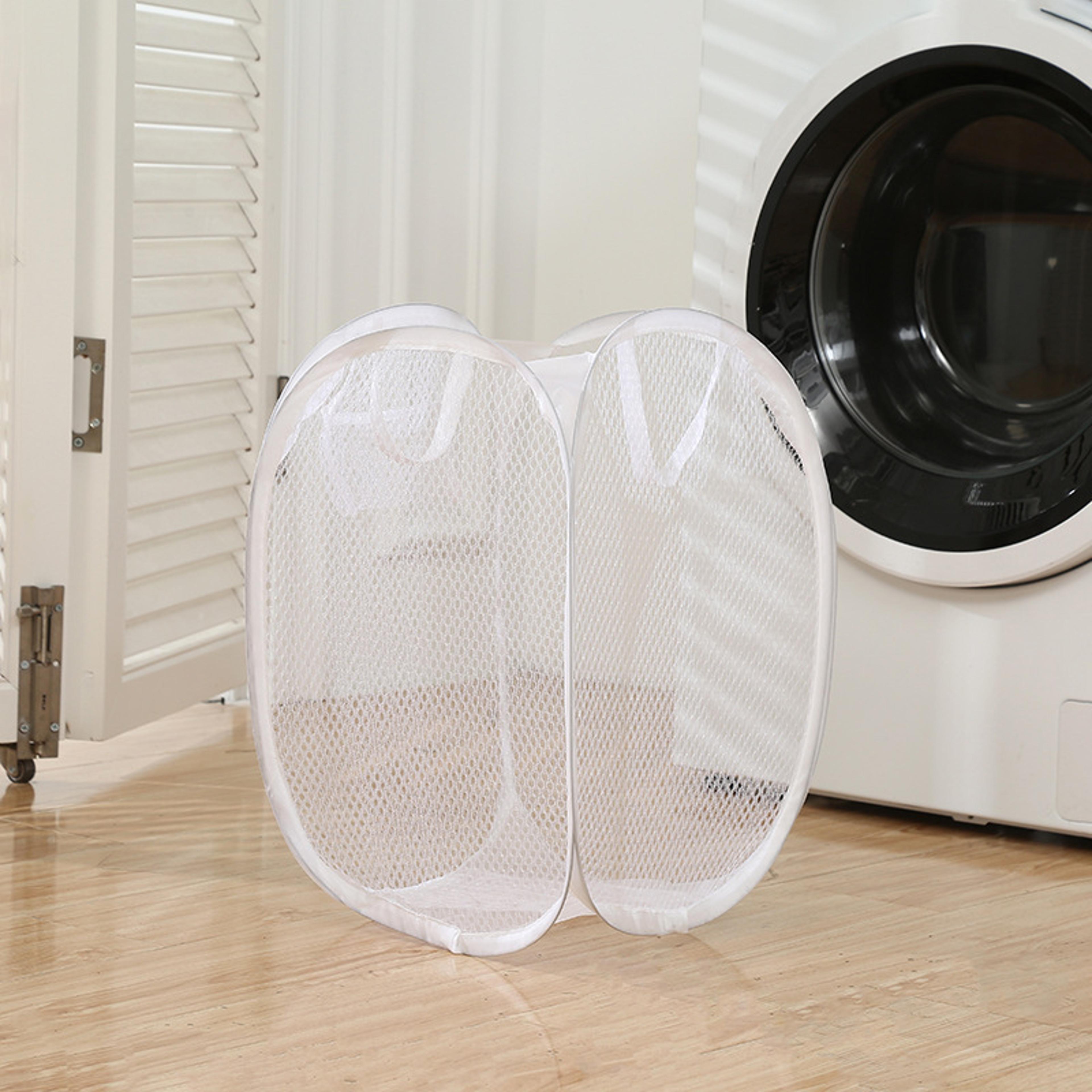 collapsible laundry basket pop up mesh hamper for clothes and storage