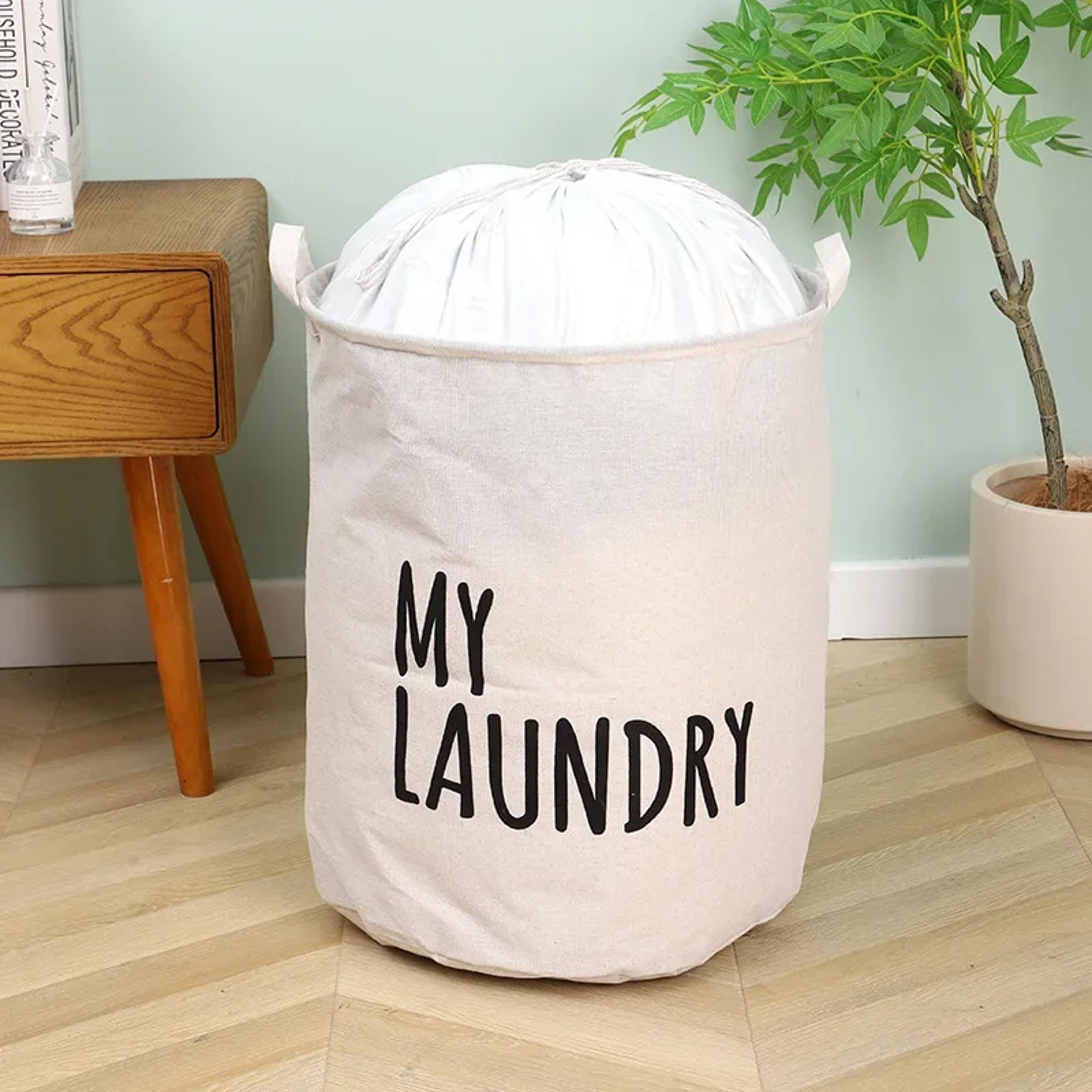 cotton linen foldable laundry basket waterproof clothes and toy storage hamper