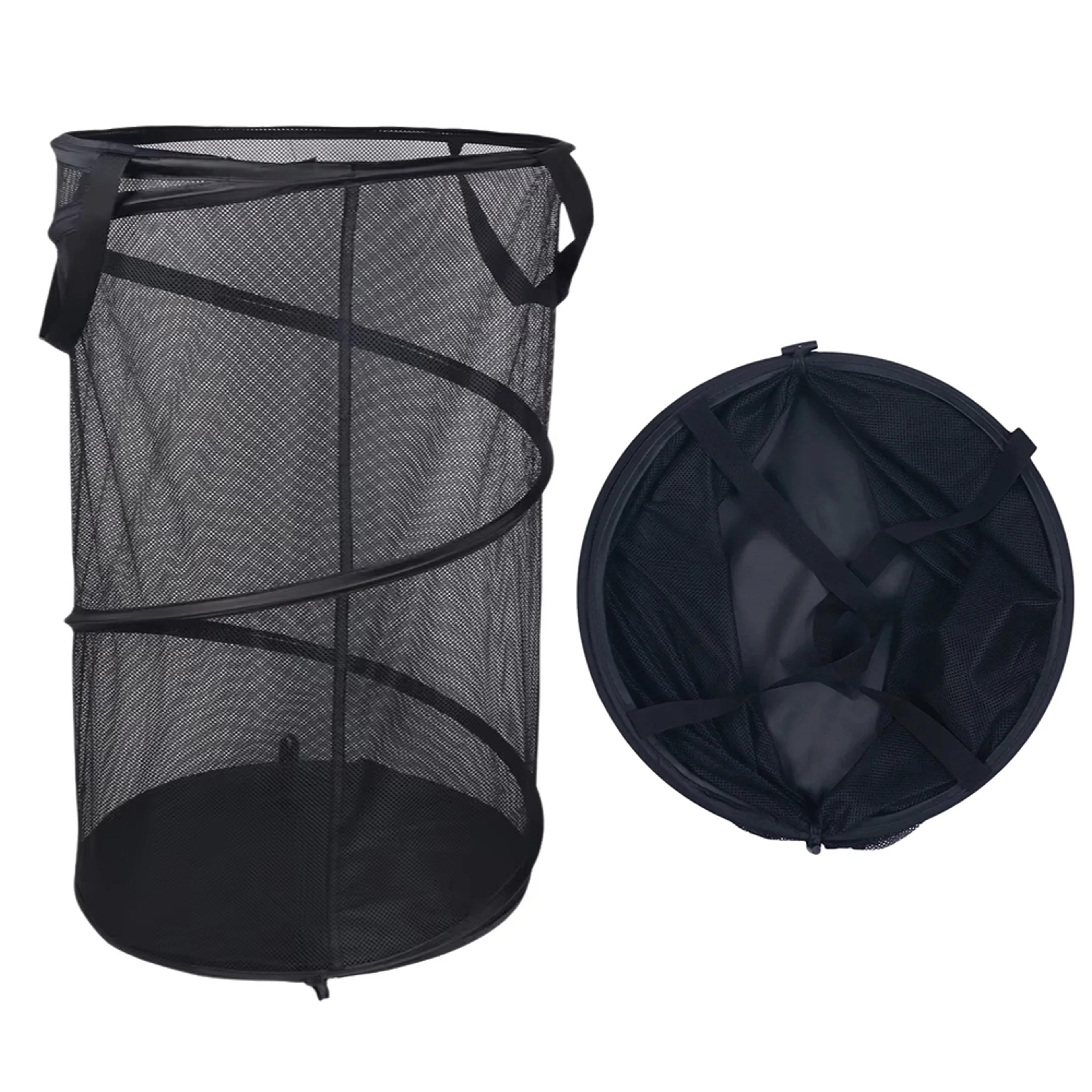 large collapsible mesh laundry basket with handles foldable clothes hamper