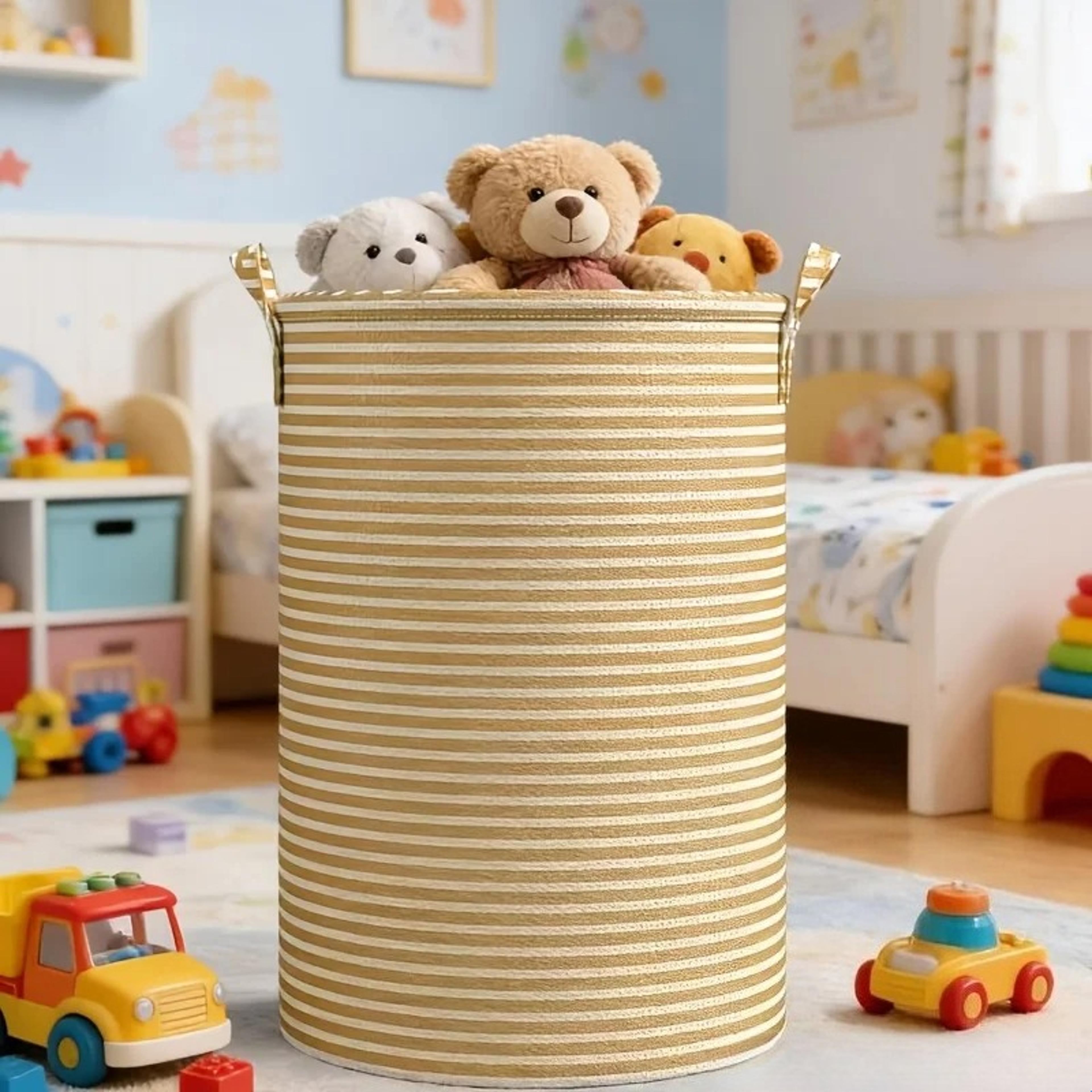 large collapsible laundry basket with sturdy handles portable foldable storage bin