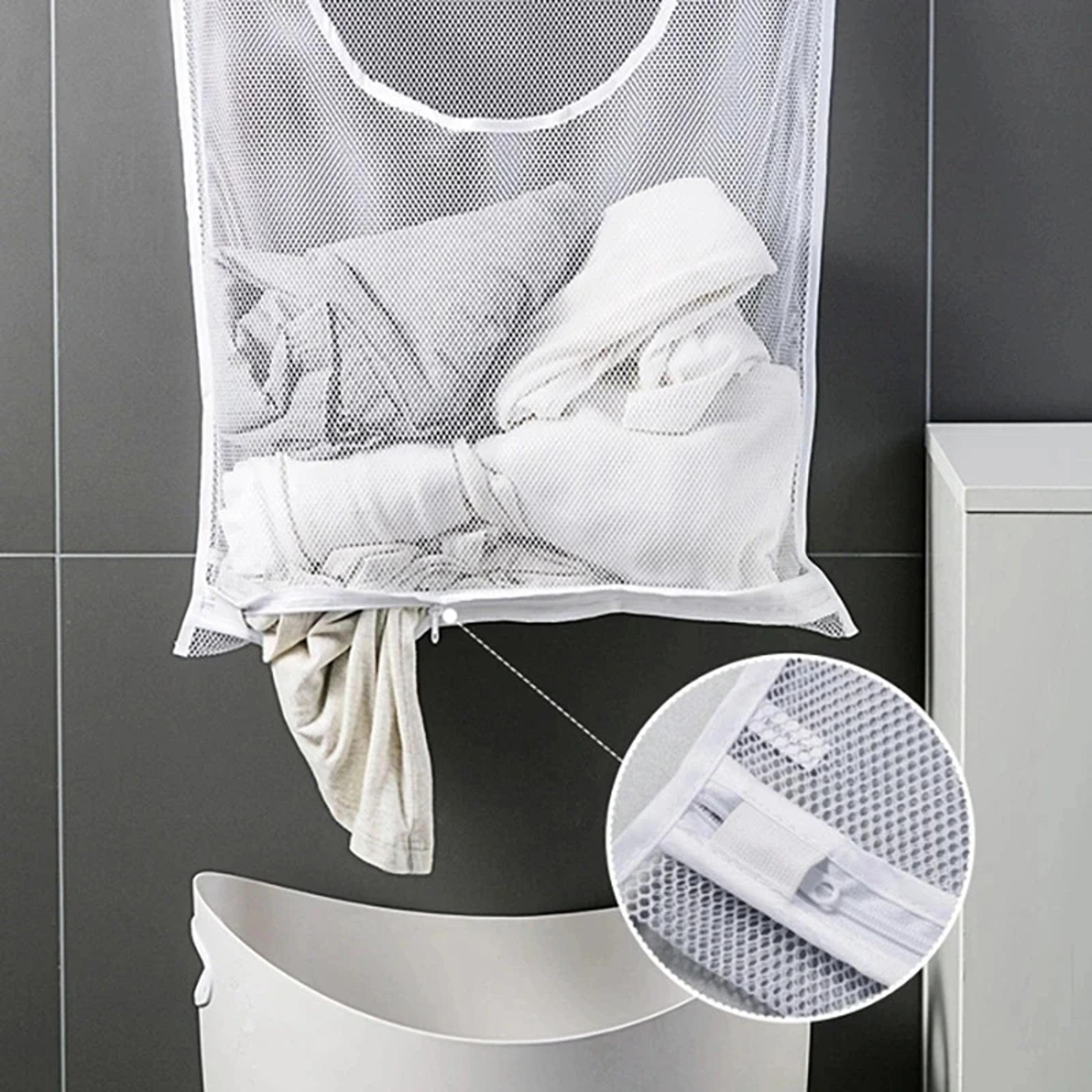 foldable wall hanging mesh laundry basket space saving clothes hamper