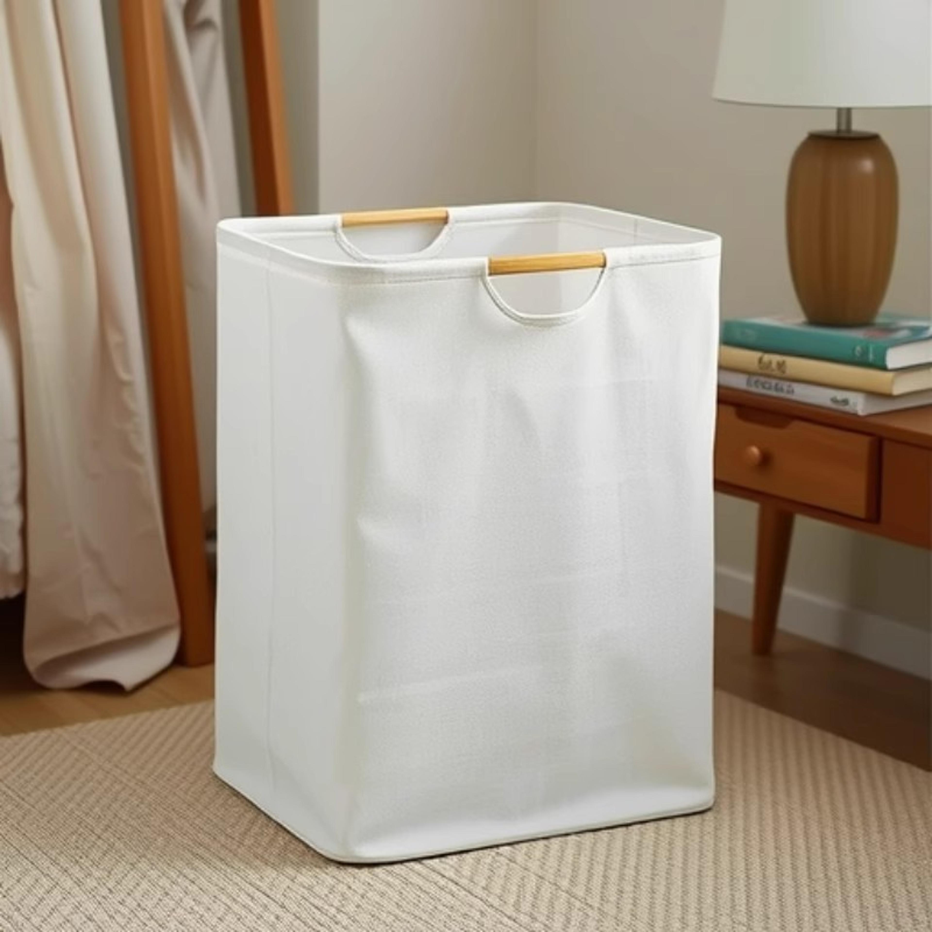 cotton linen foldable laundry hamper large capacity clothes and toy storage basket
