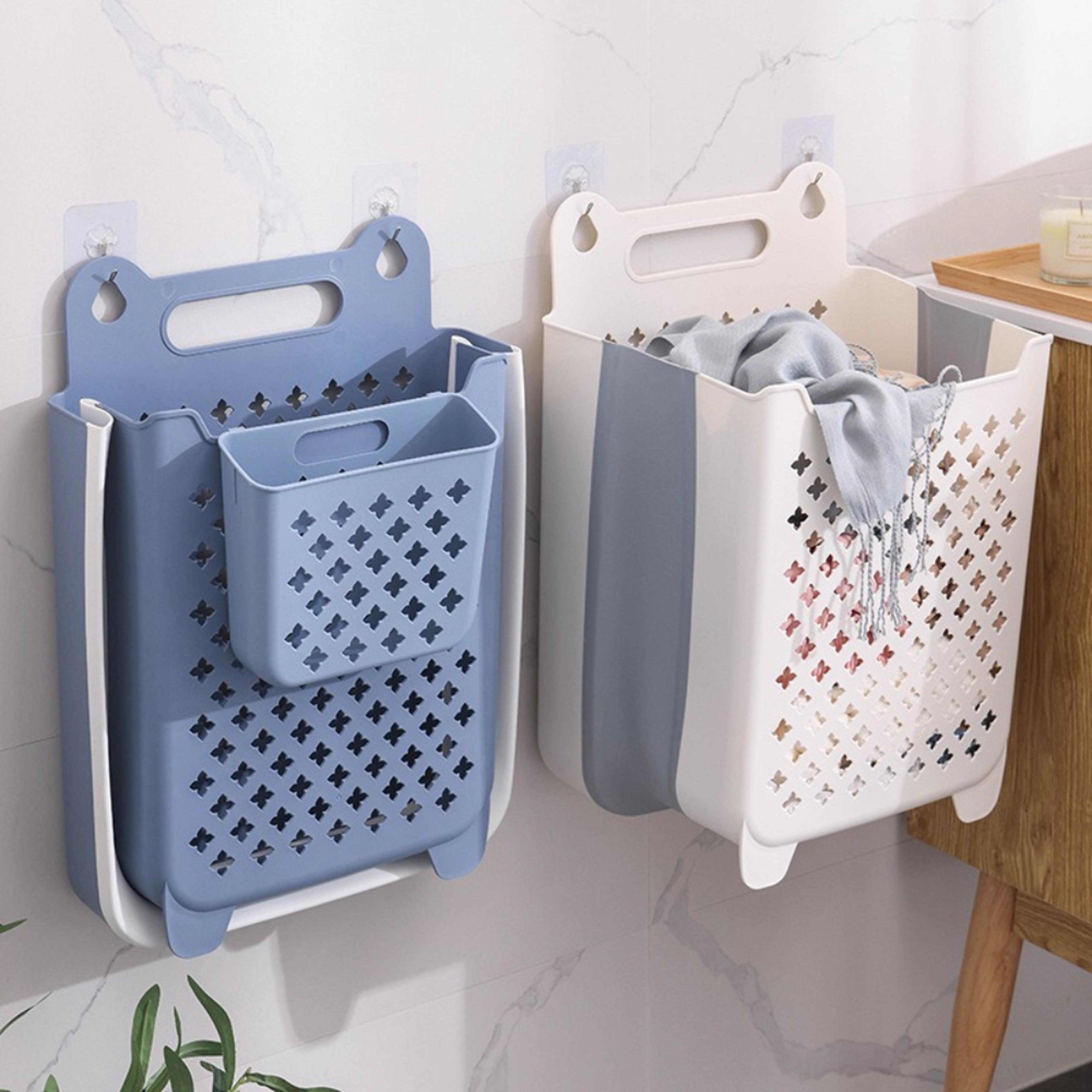 nordic wall mounted laundry basket foldable space saving hamper