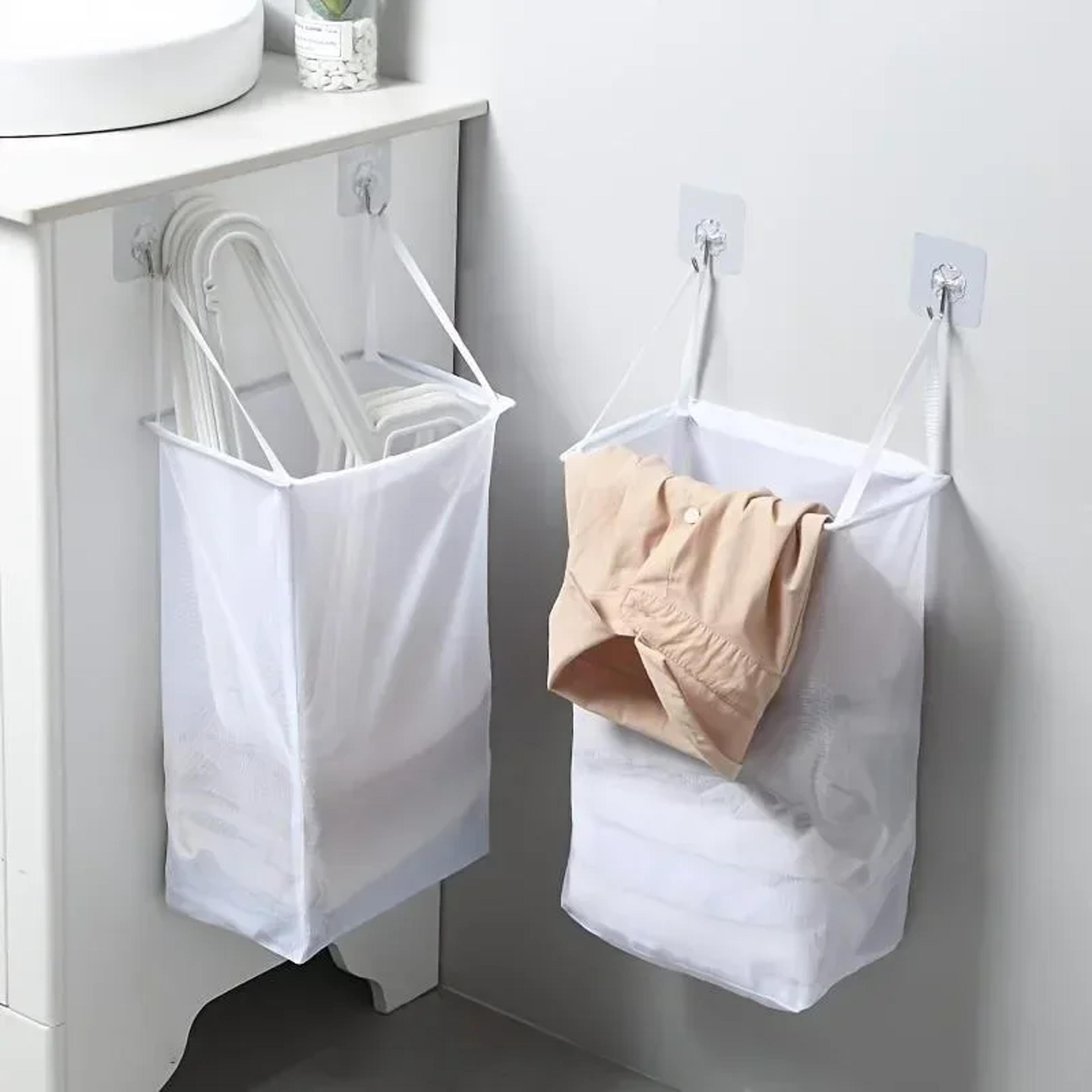 space saving wall mounted foldable laundry hamper
