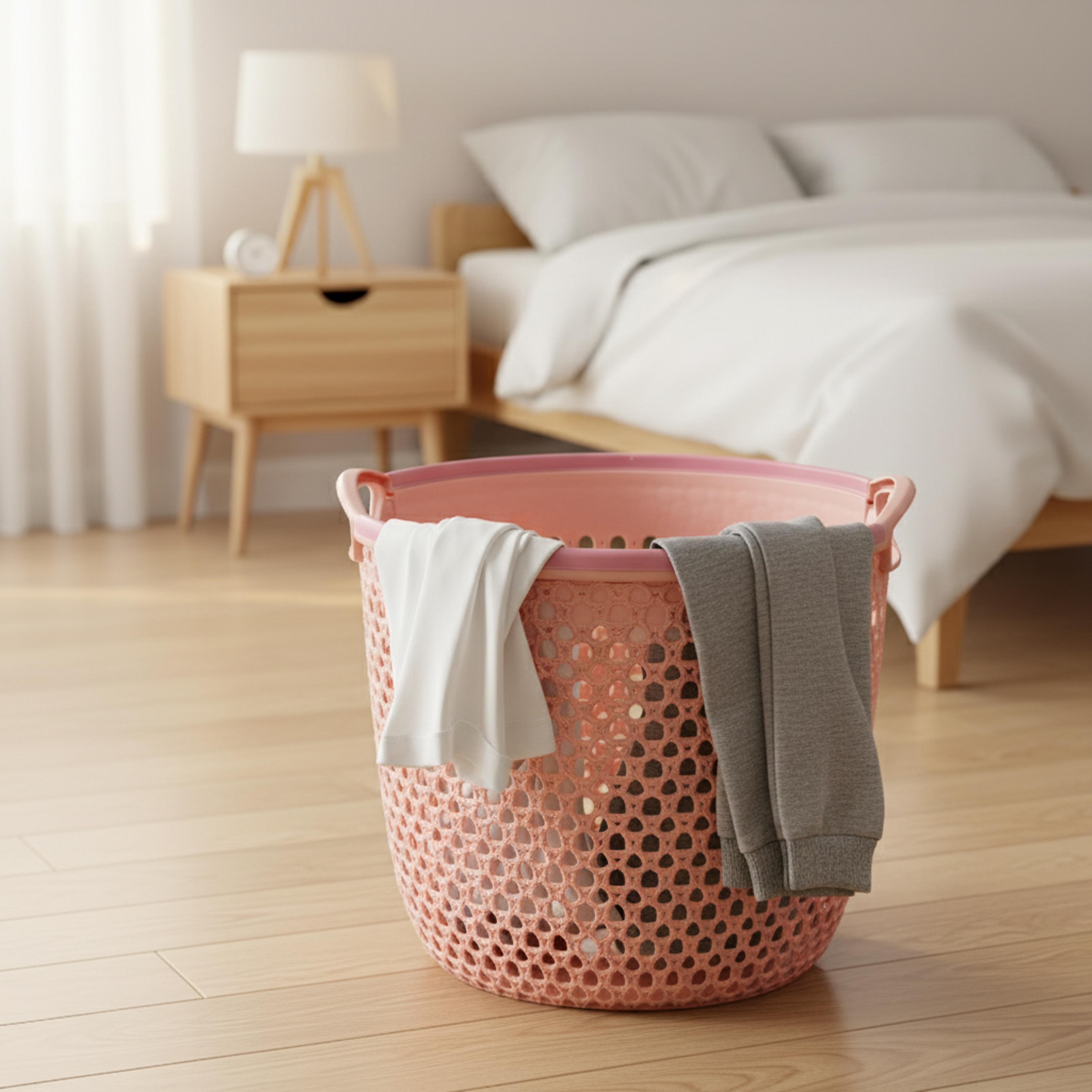 japanese style waterproof plastic laundry basket for clothes storage