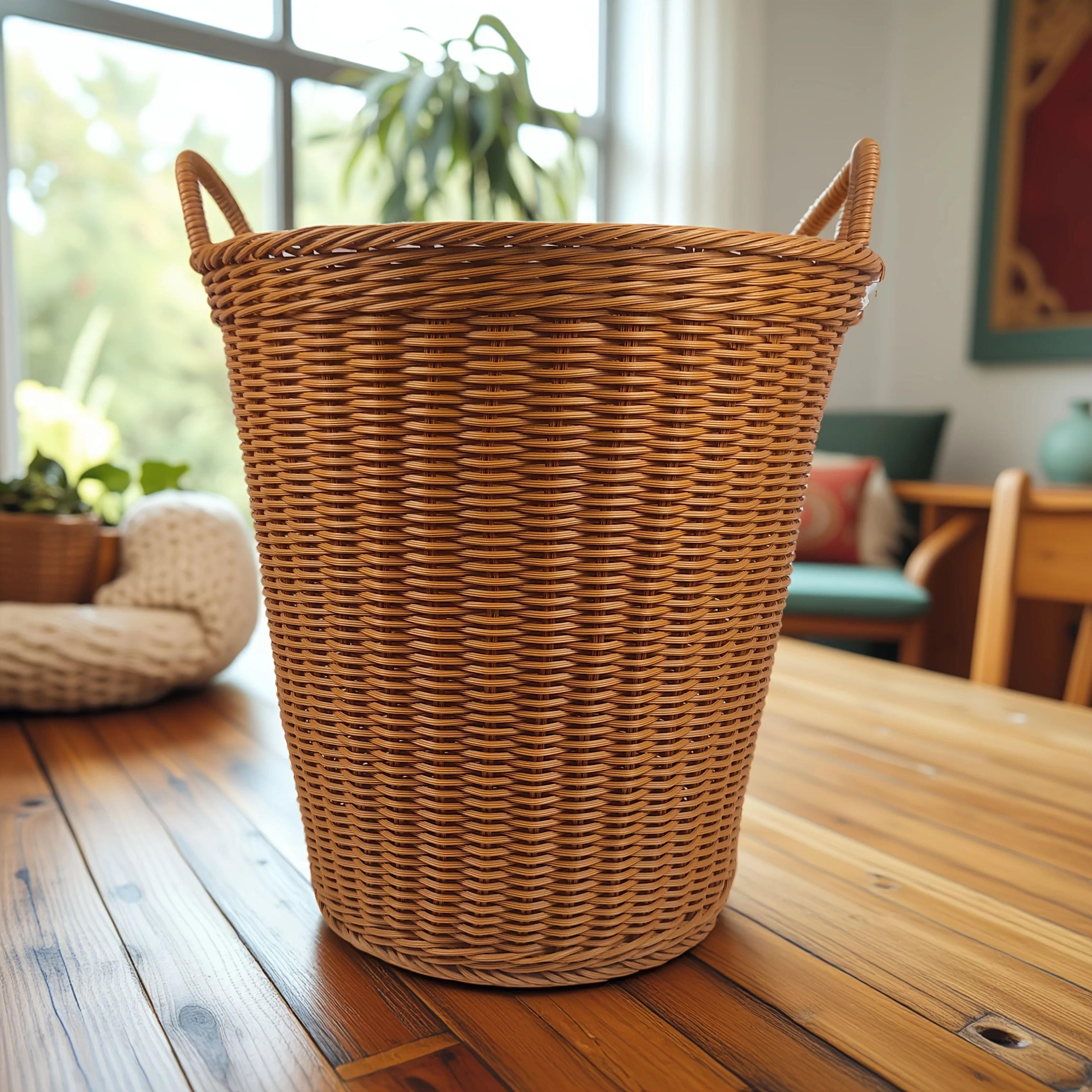 japanese retro woven laundry basket vintage storage and harvest basket