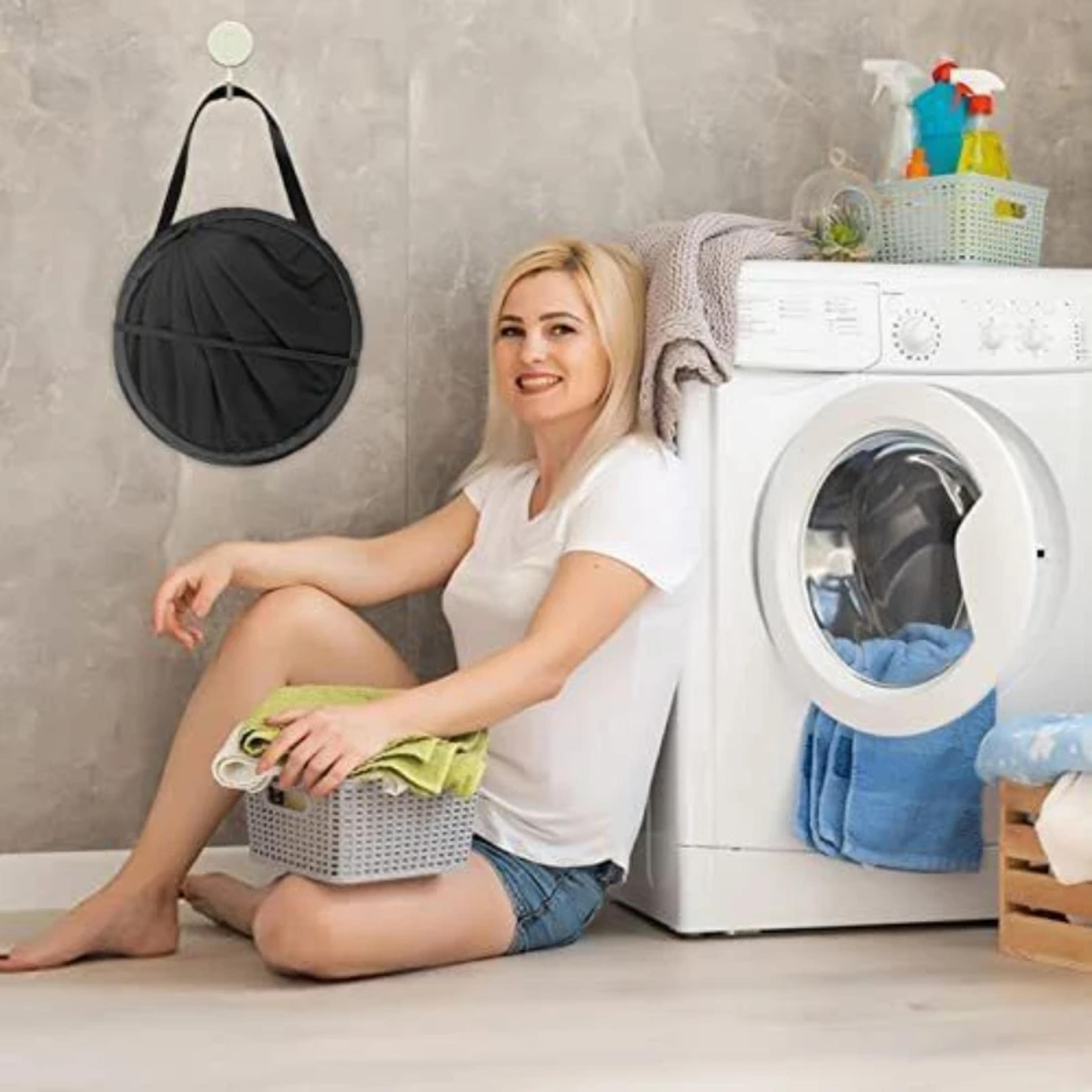 foldable pop up laundry basket portable nylon dirty clothes hamper
