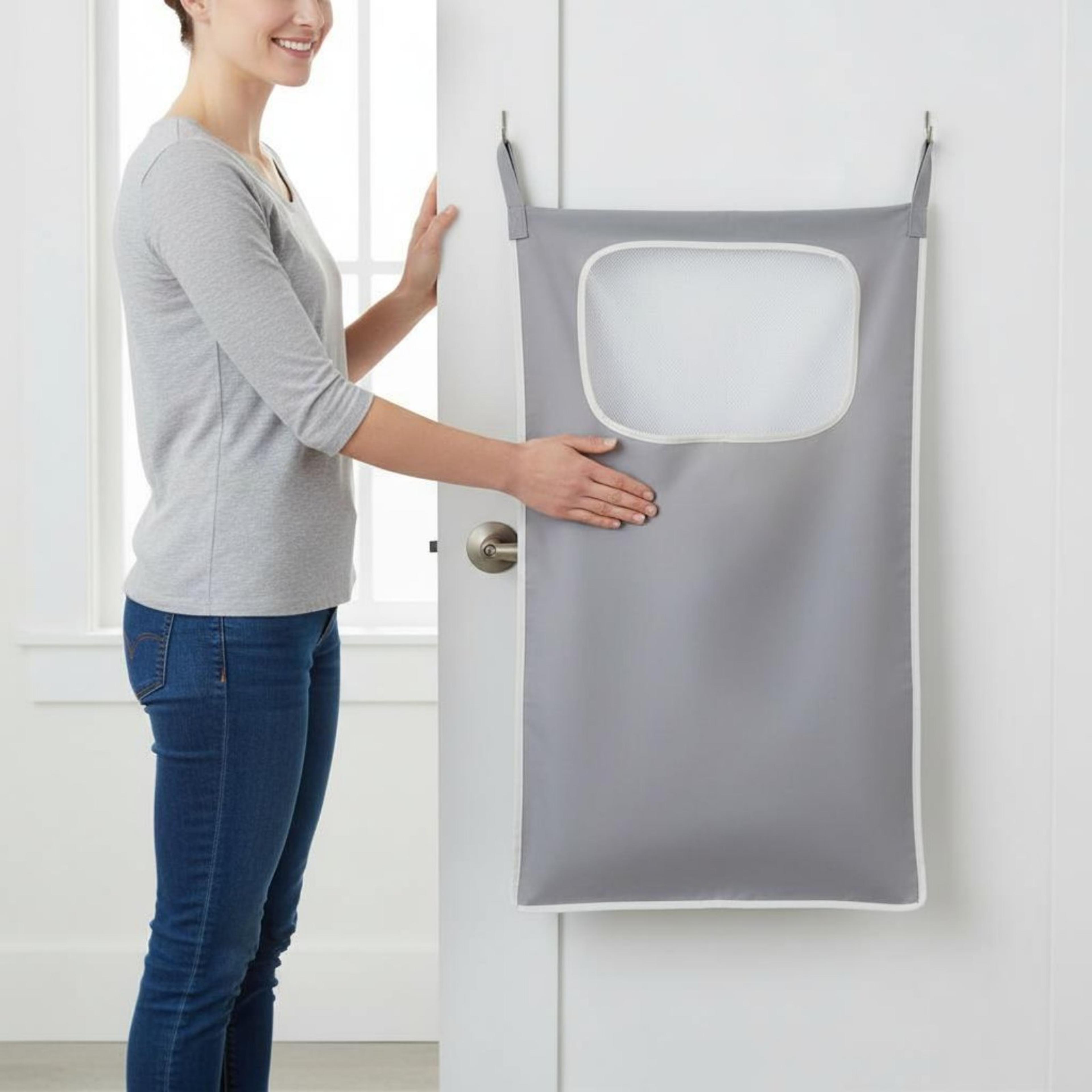 space saving hanging laundry hamper no drill over door laundry bag wall mounted clothes organizer