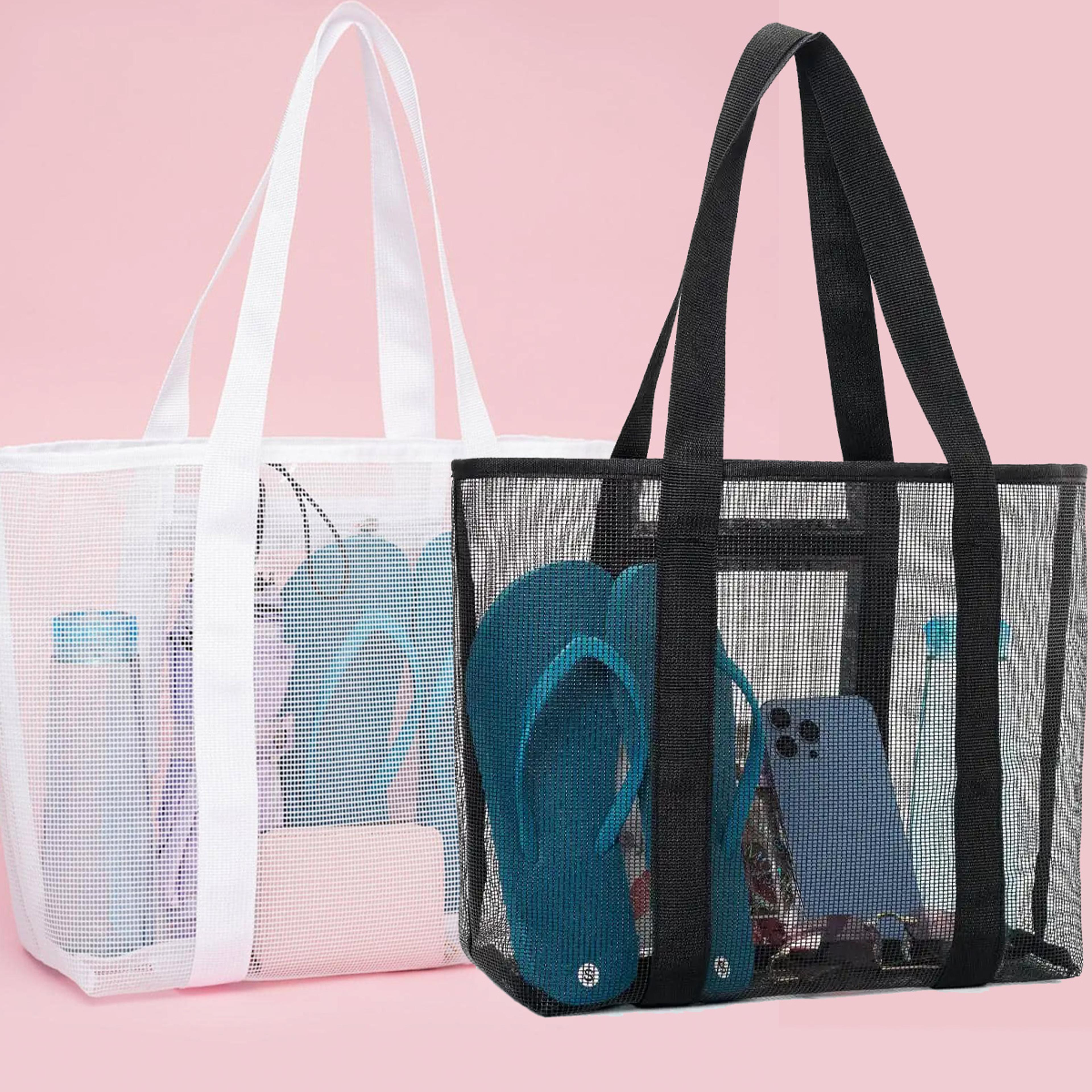 large mesh beach bag lightweight pool tote and travel storage bag