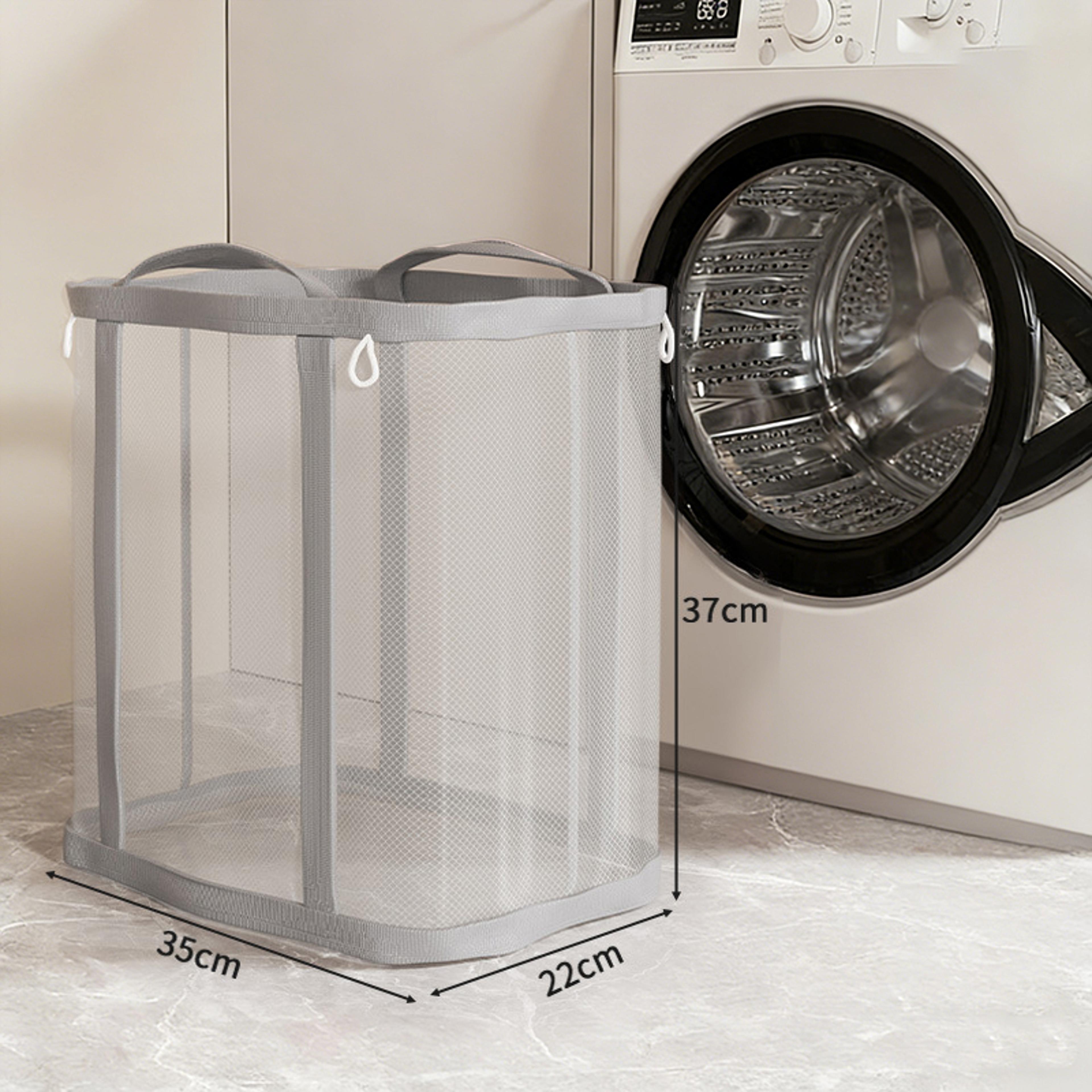 large collapsible laundry basket foldable mesh laundry hamper with handles