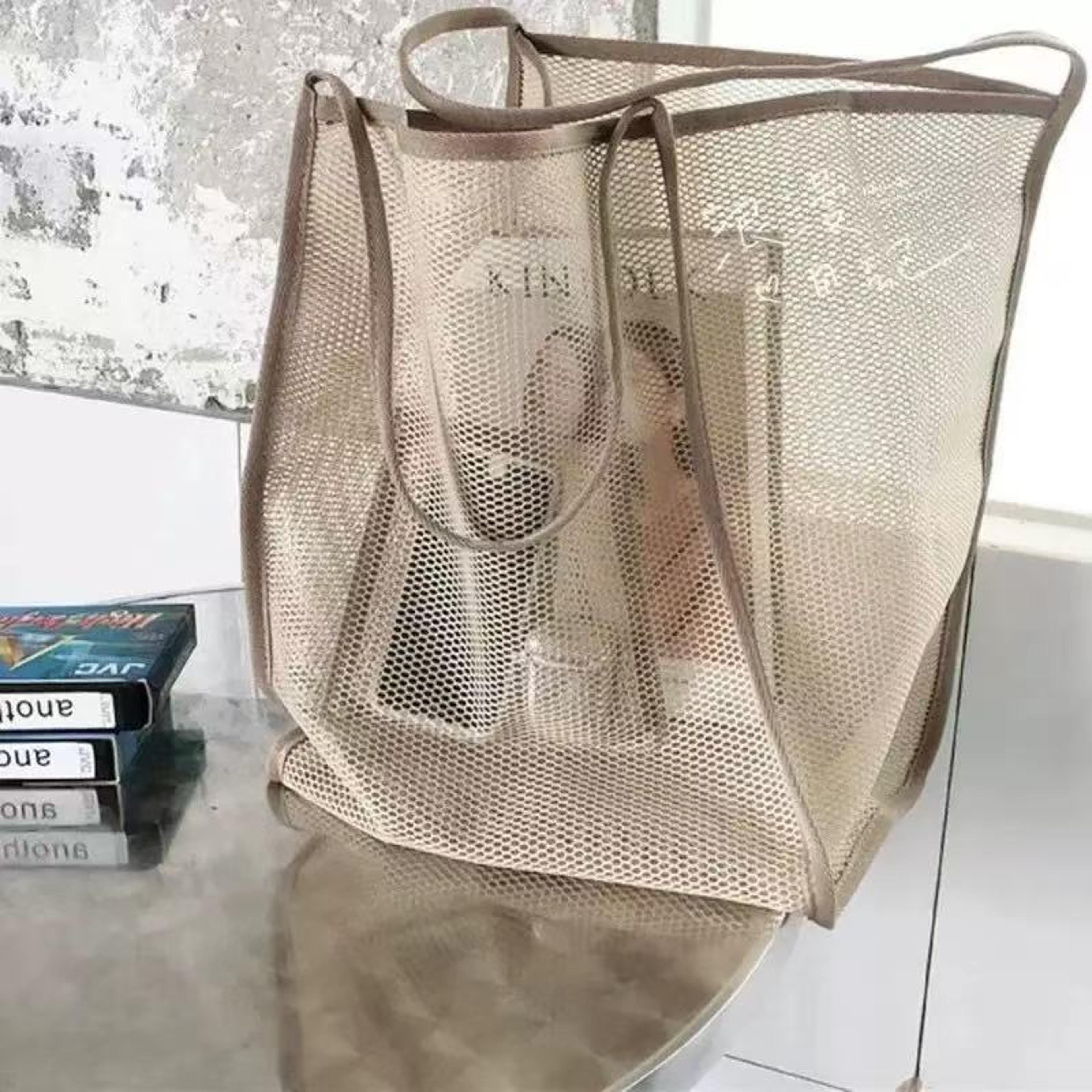 kids beach bag reusable beach toy storage and swimming tote