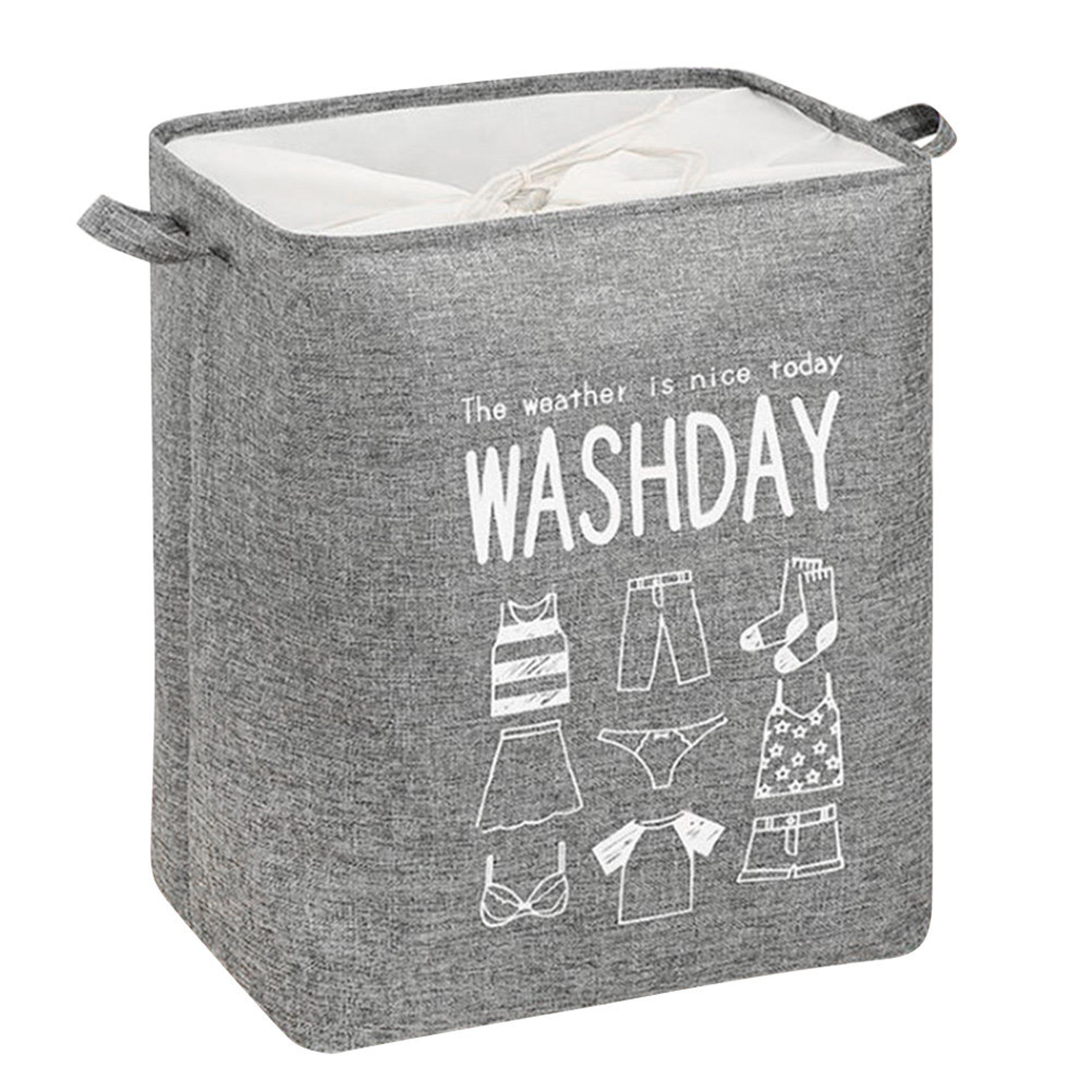 foldable cotton linen laundry basket large grey storage hamper