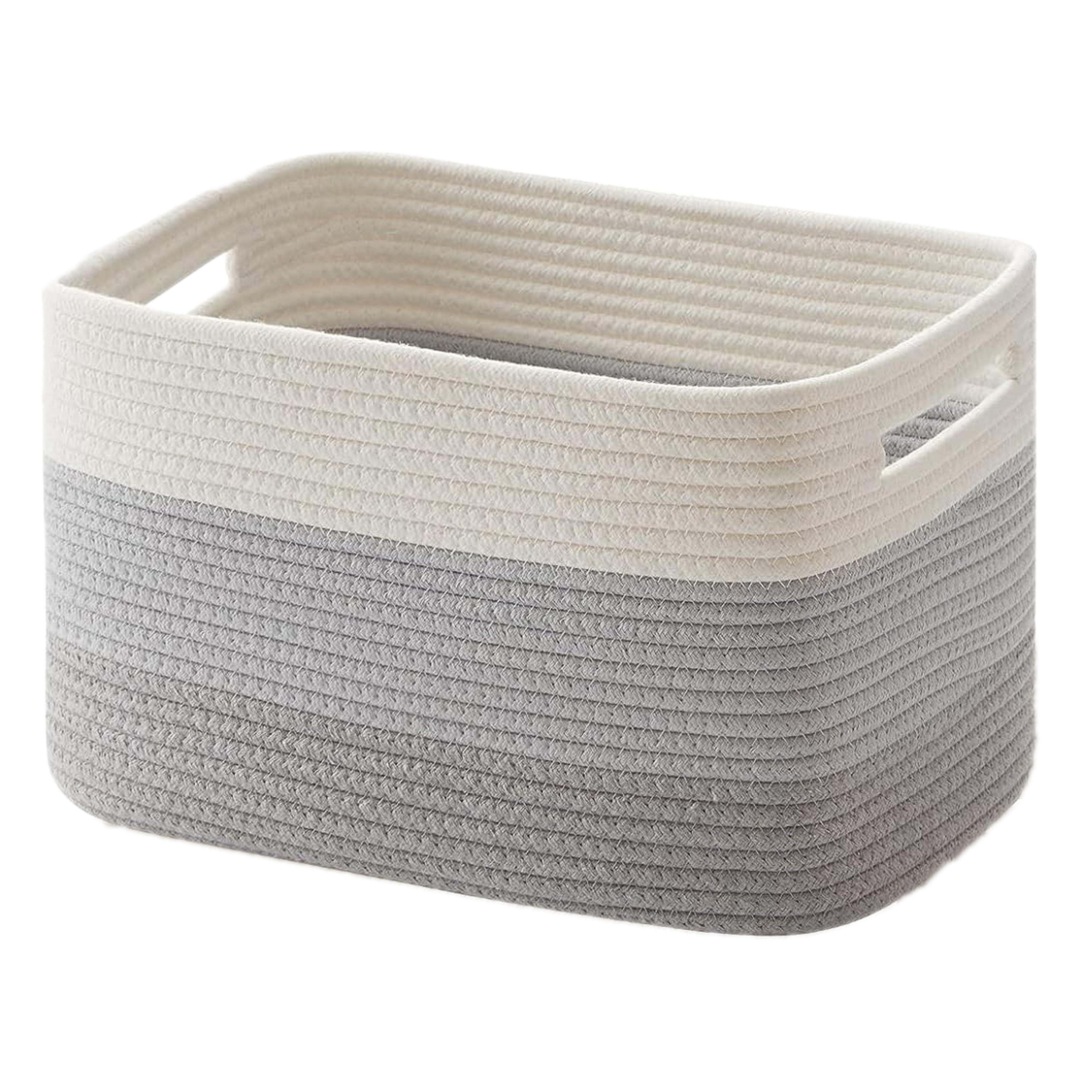 cotton rope woven storage basket for closet shelves toys and clothes