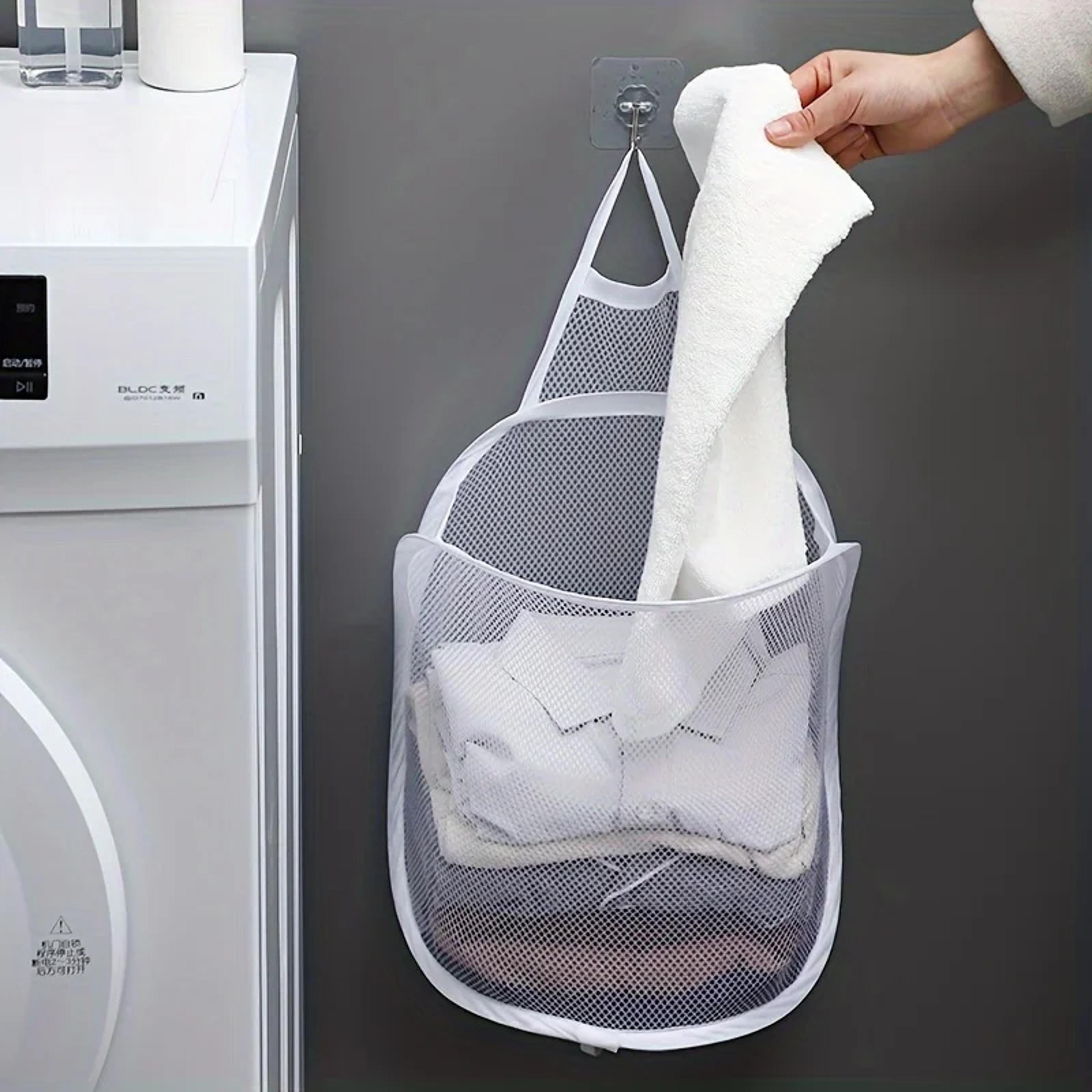 wall mounted foldable laundry hamper space saving hanging clothes basket
