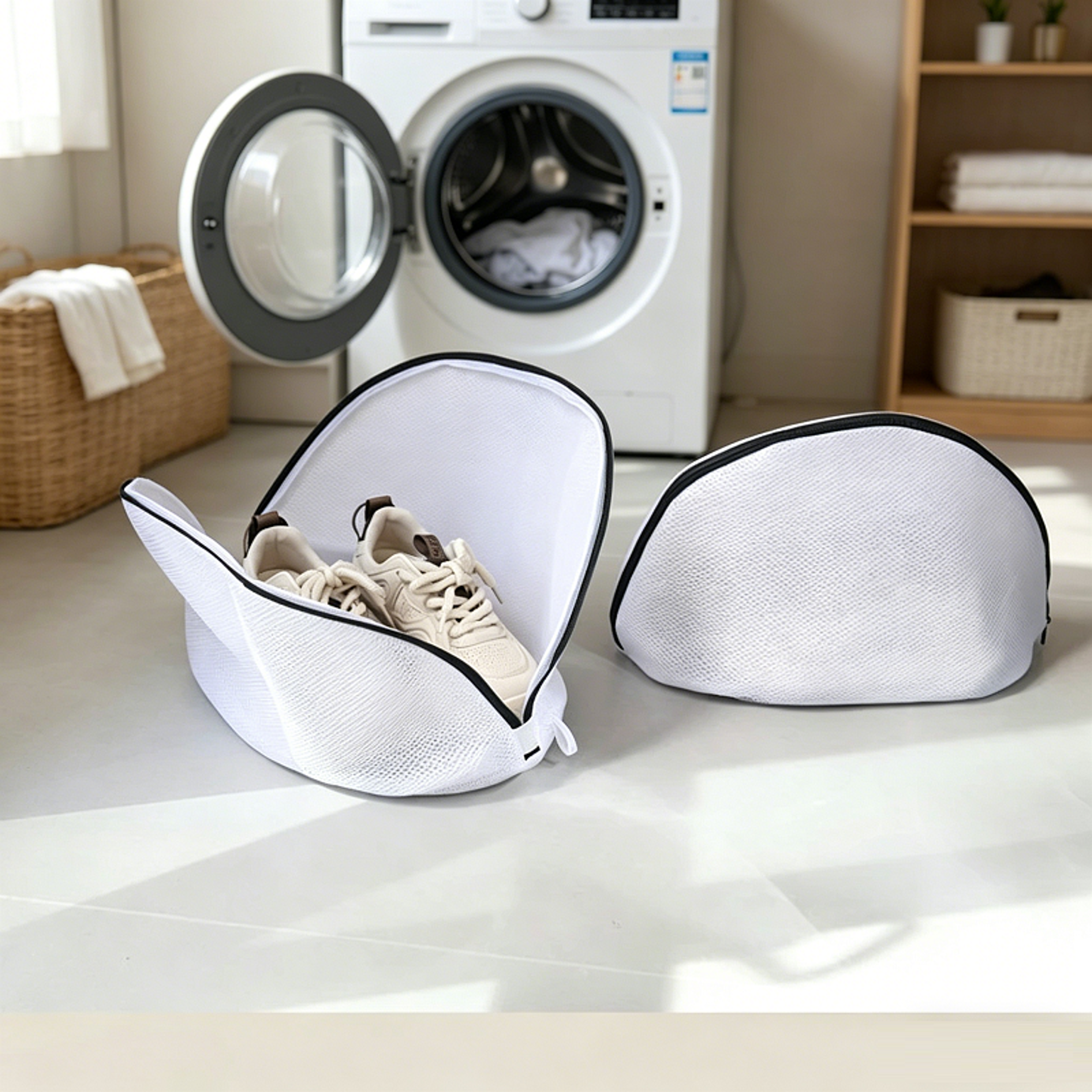 sneaker shoe washing bag with zipper protective mesh laundry organizer