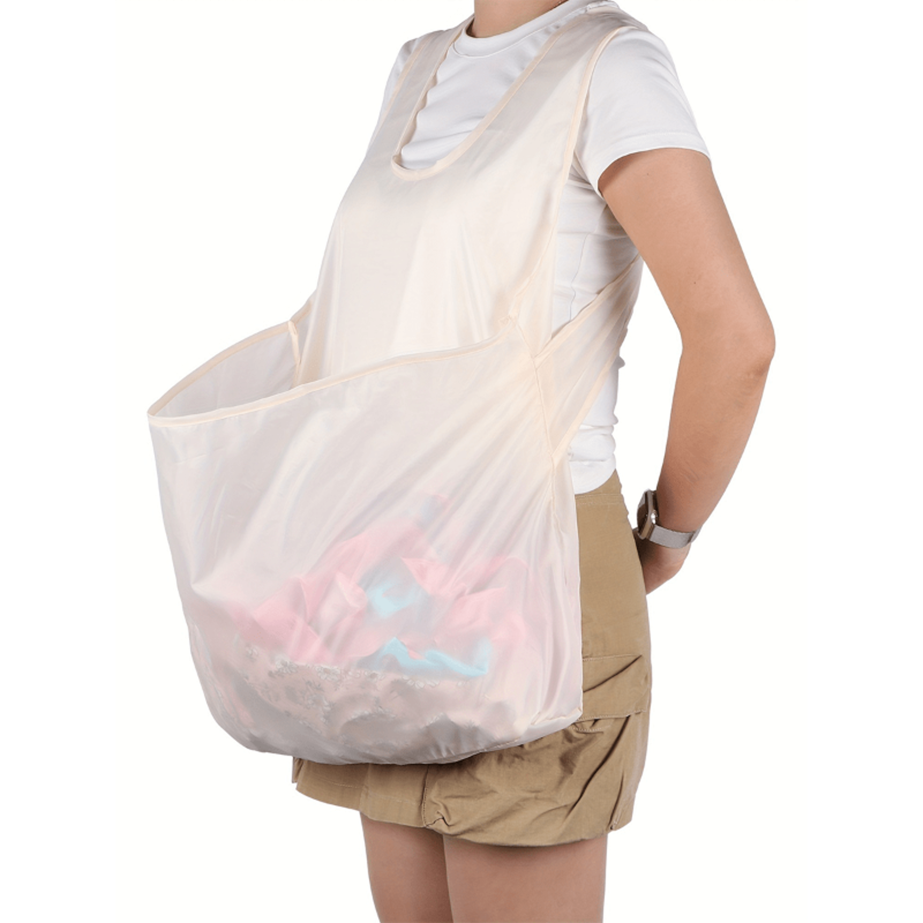 hands free laundry apron with bag wearable clothes carrying pouch