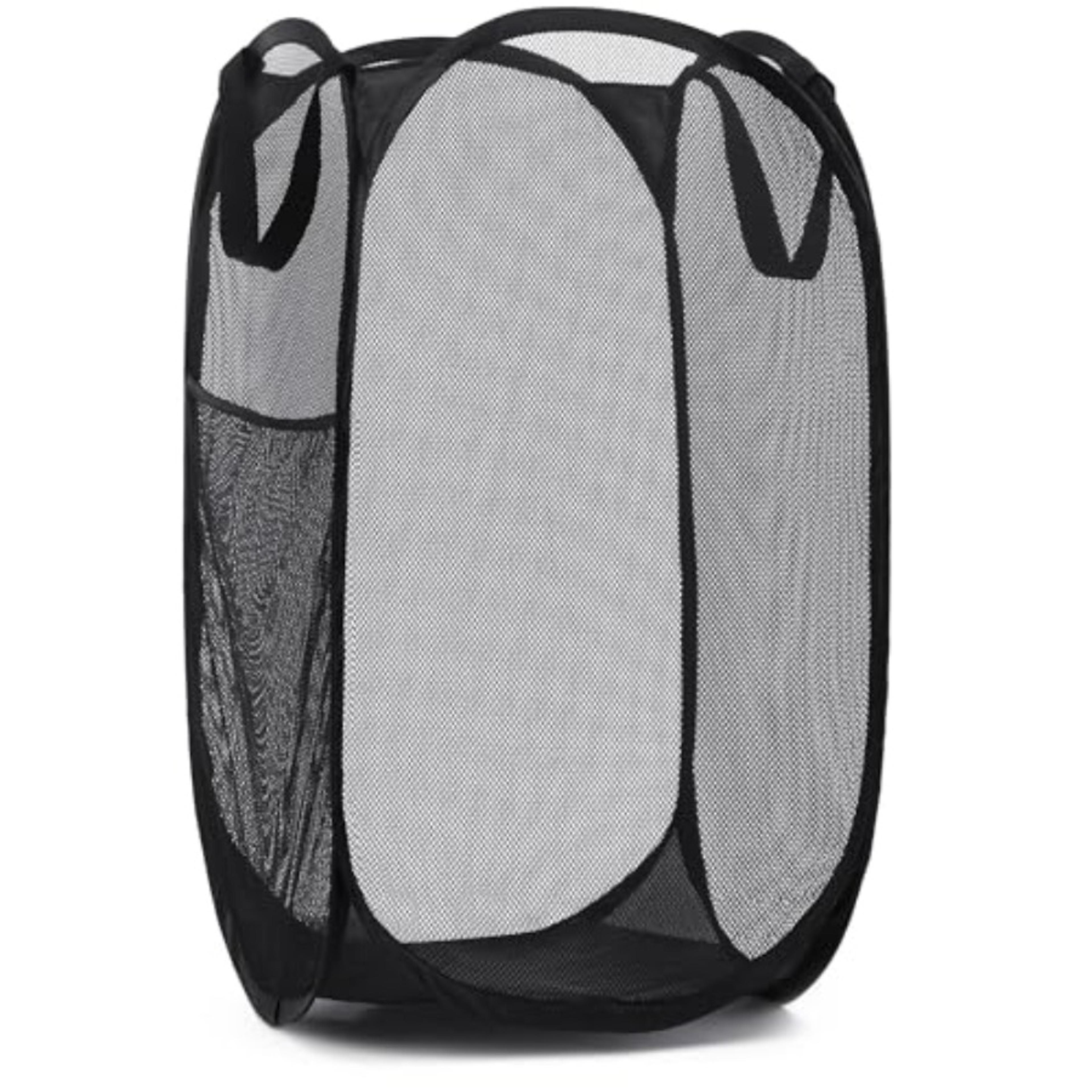 collapsible laundry hamper breathable mesh laundry basket with side pocket