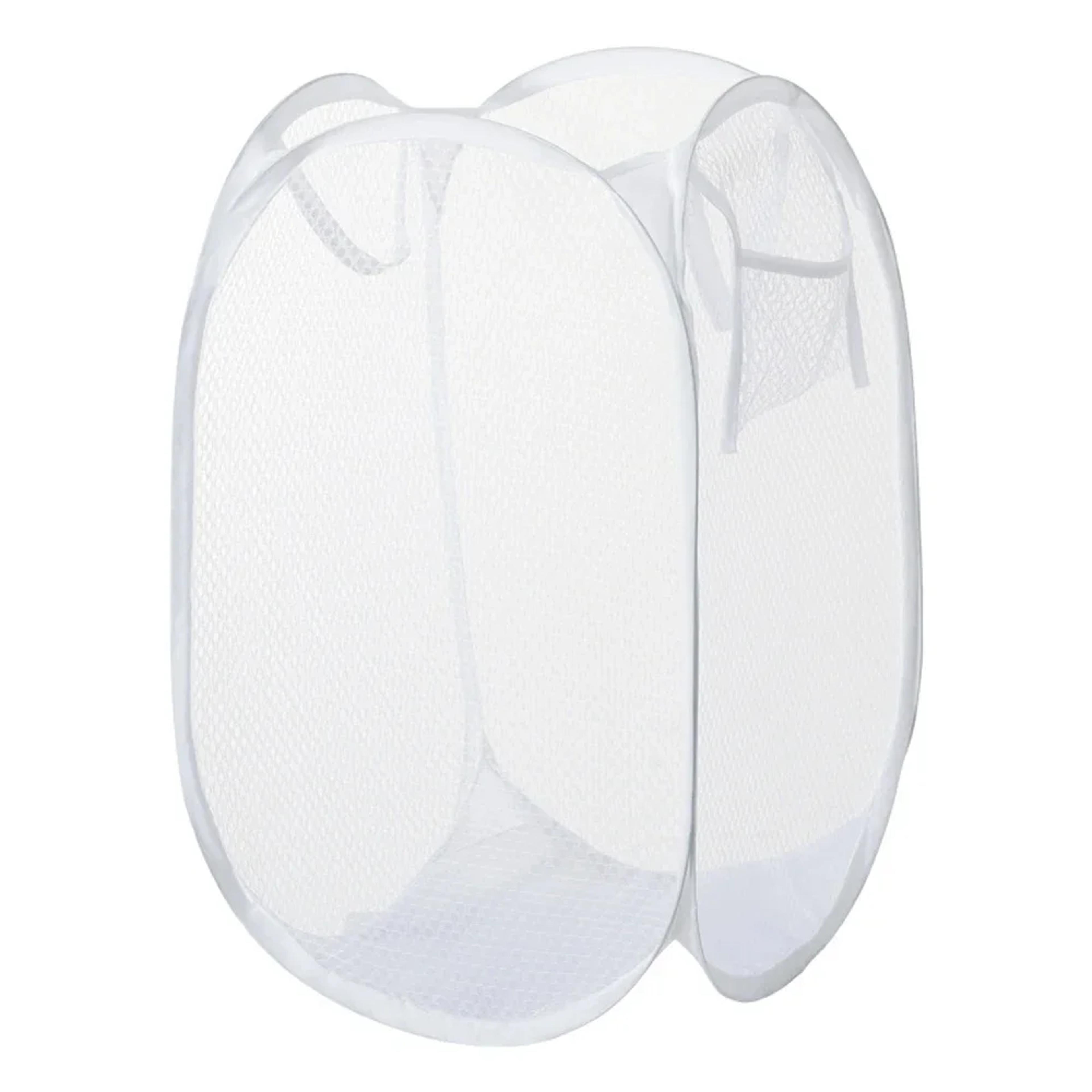 pop up mesh laundry hamper foldable laundry basket with side pocket