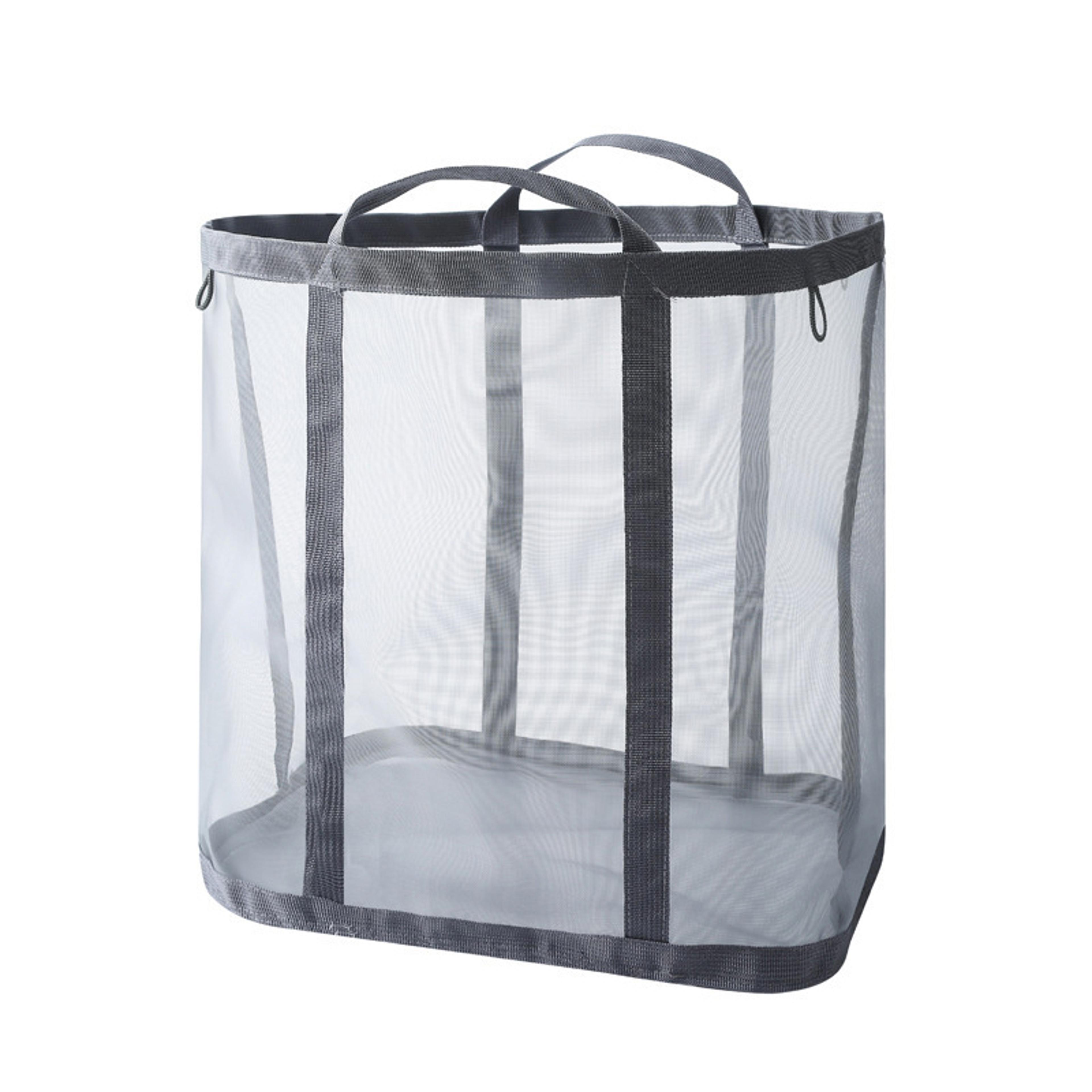 collapsible laundry hamper with reinforced handles space saving clothes basket