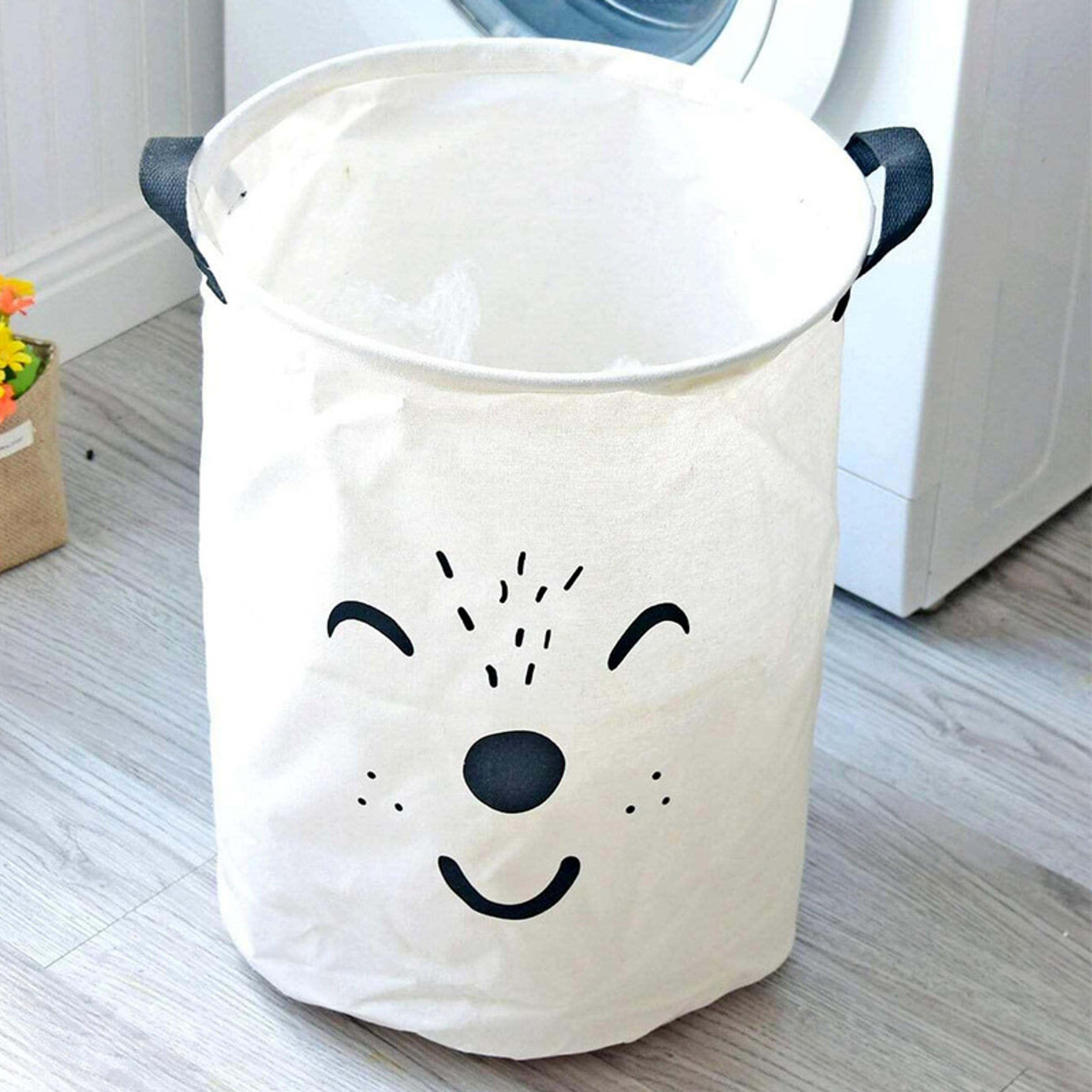 black and white geometric fabric storage basket large laundry basket with handles