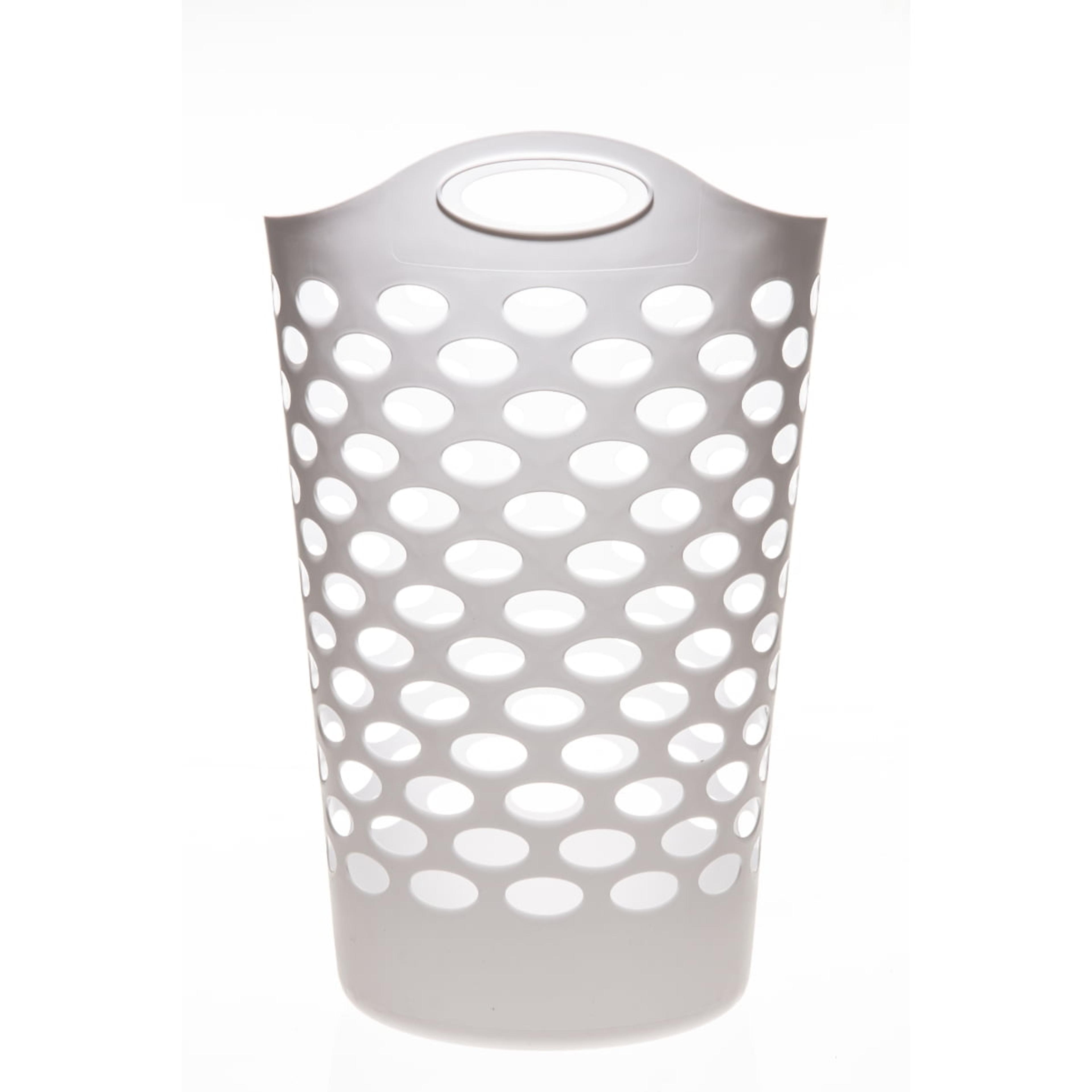 flexible round plastic laundry hamper with handles