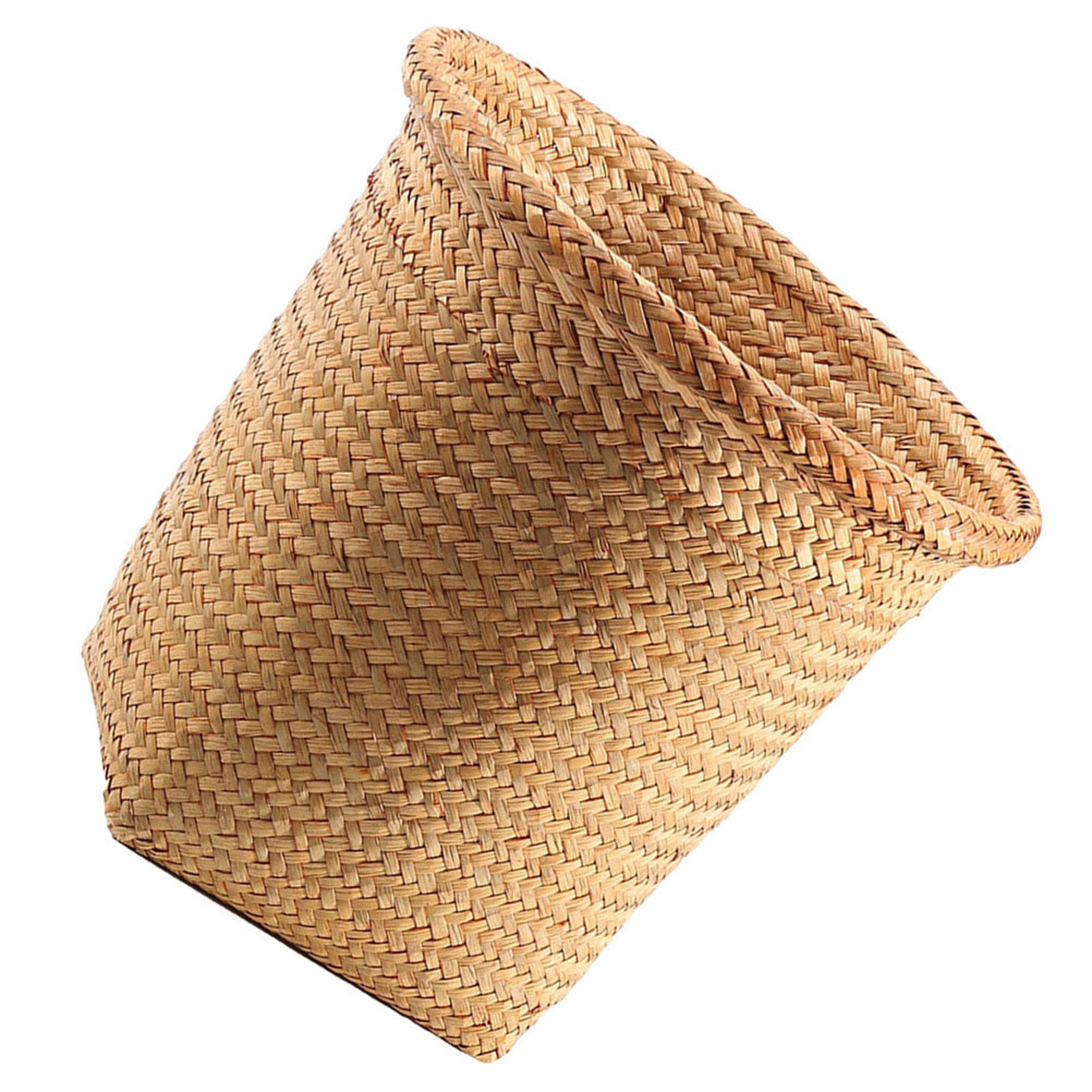natural handwoven straw laundry basket rustic multipurpose storage organizer
