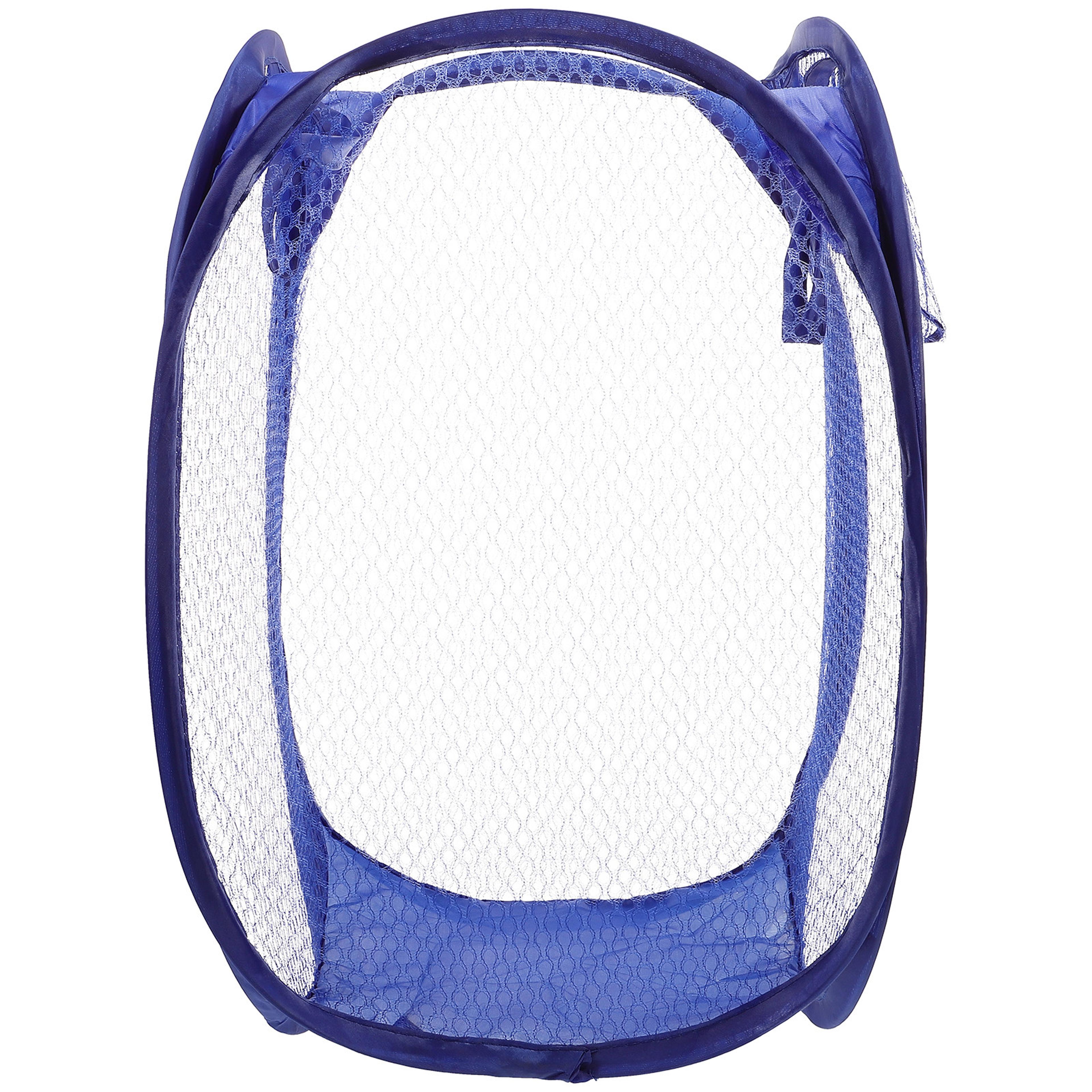 purple pop up laundry hamper foldable mesh laundry basket with handles and side pocket
